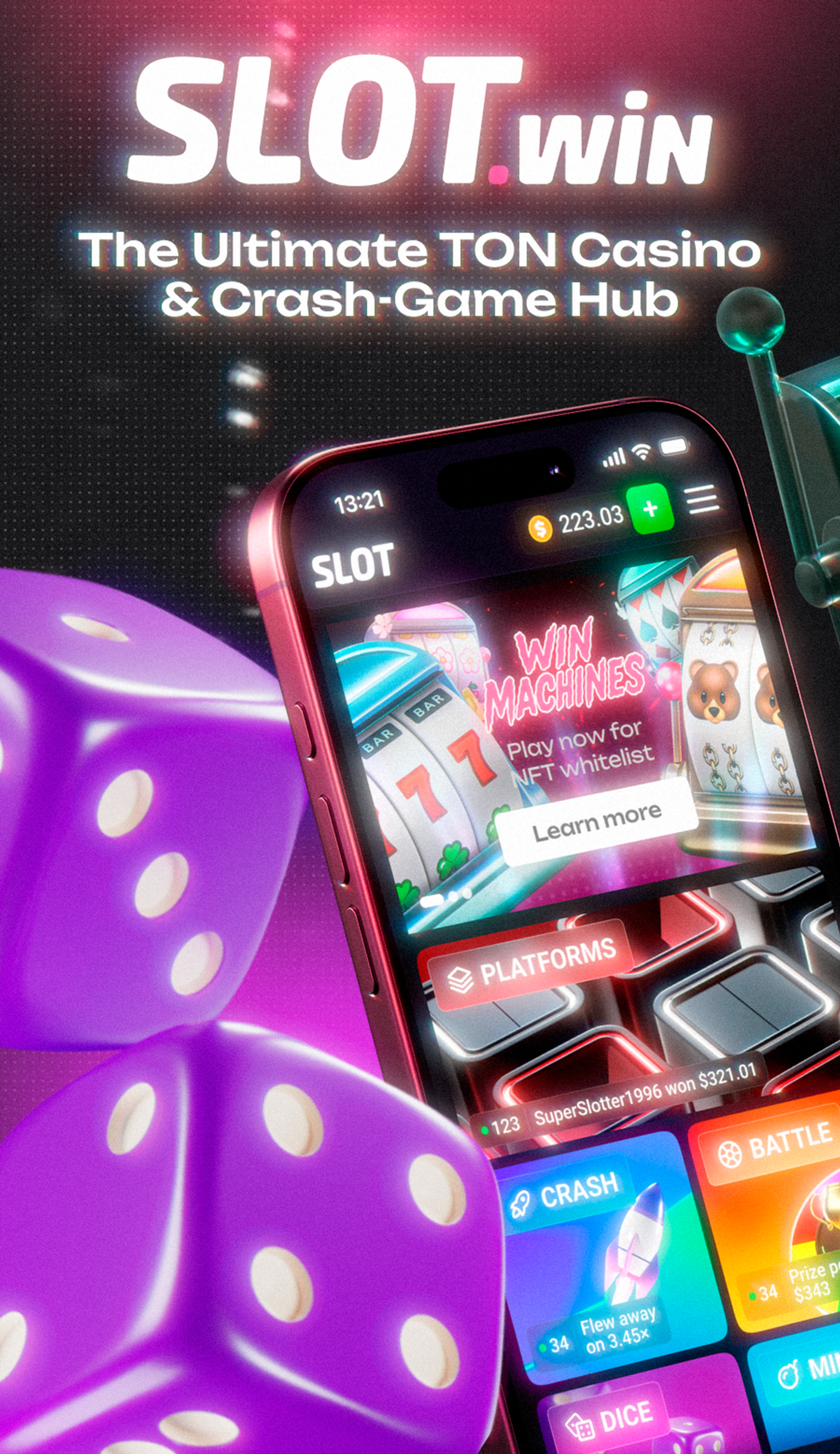 Slot.win в Телеграм — скриншот 1