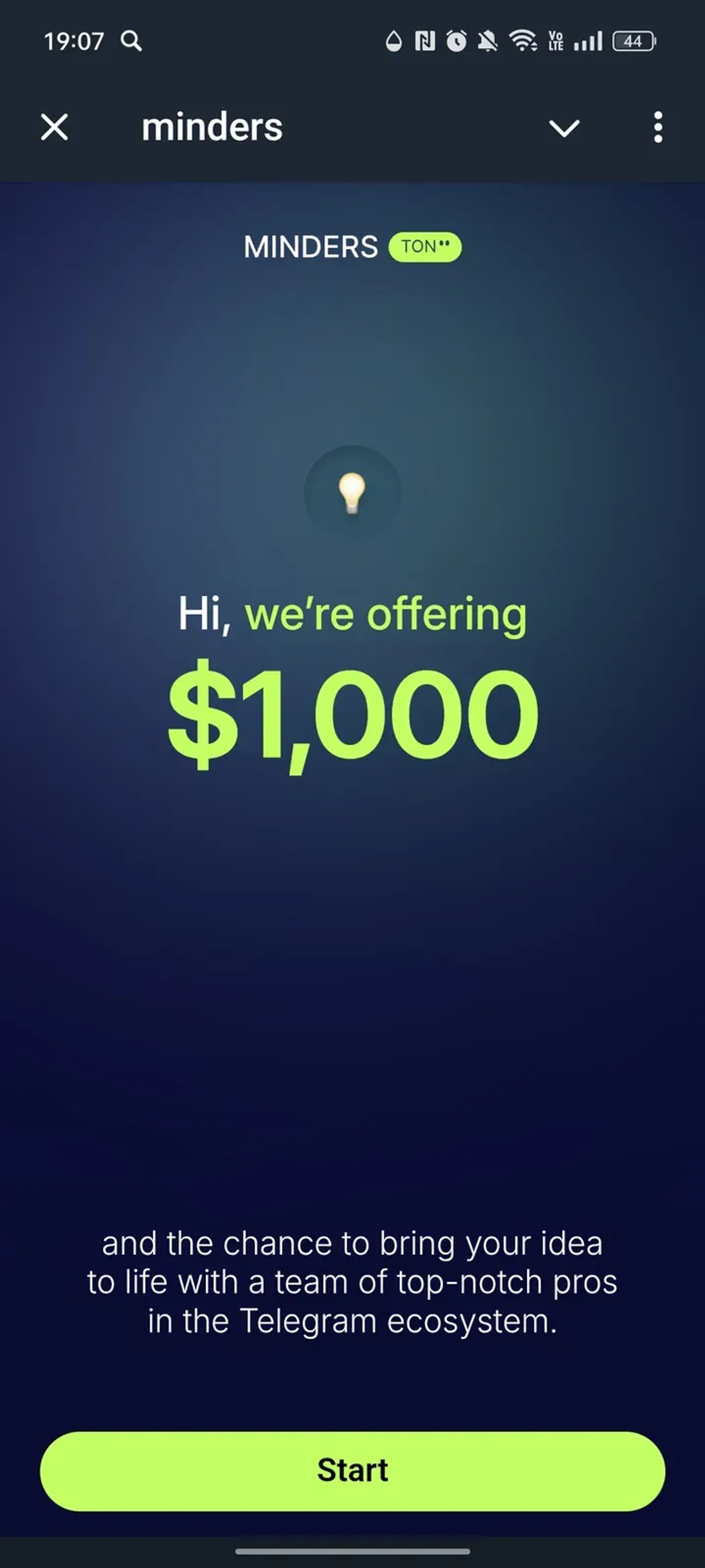 minders в Телеграм — скриншот 1