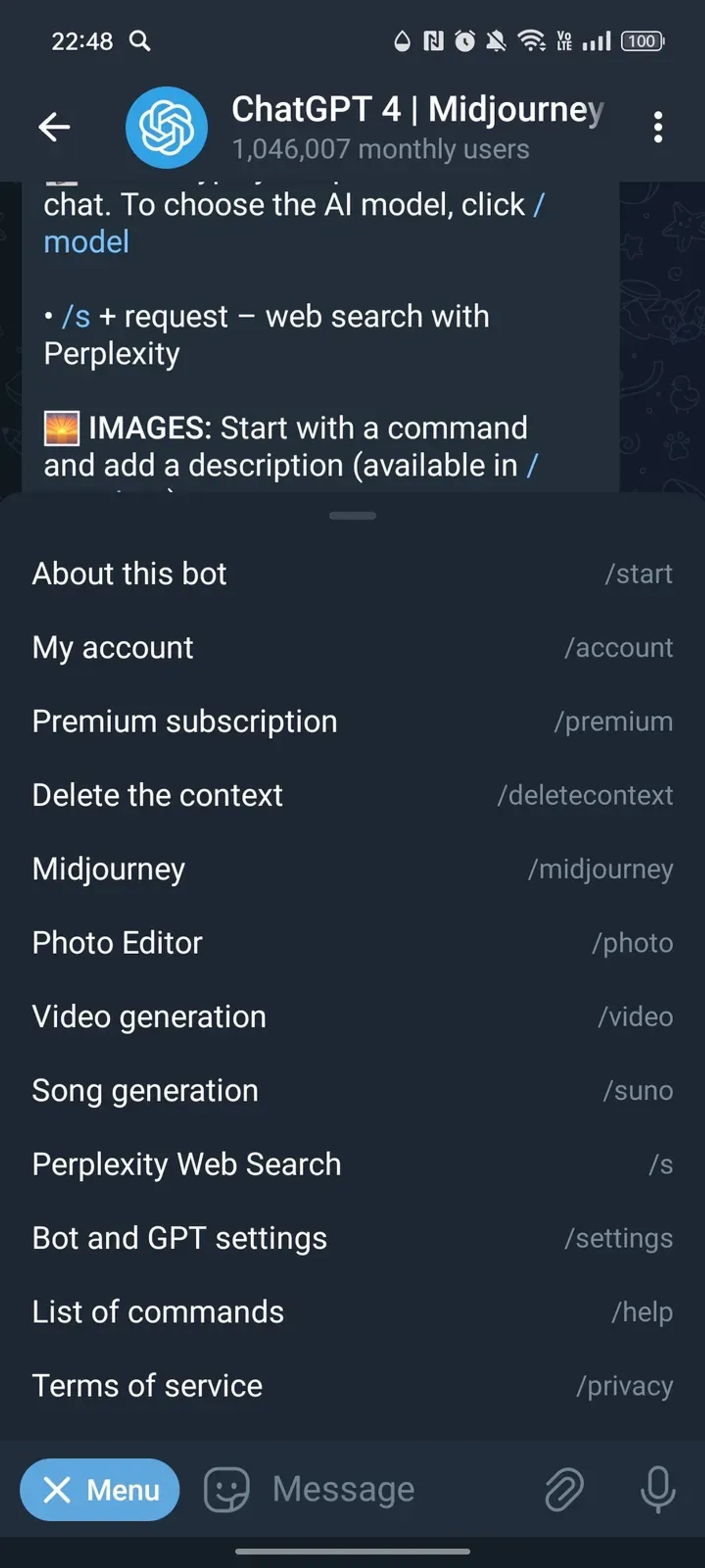 ChatGPT 4 | Midjourney | Claude | Veo3 в Телеграм — скриншот 4
