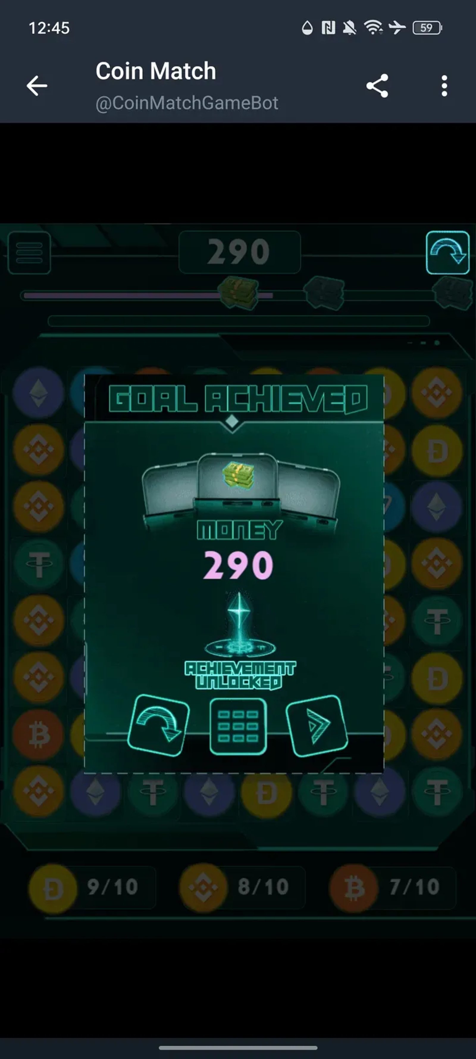 Coin Match Game в Телеграм — скриншот 4