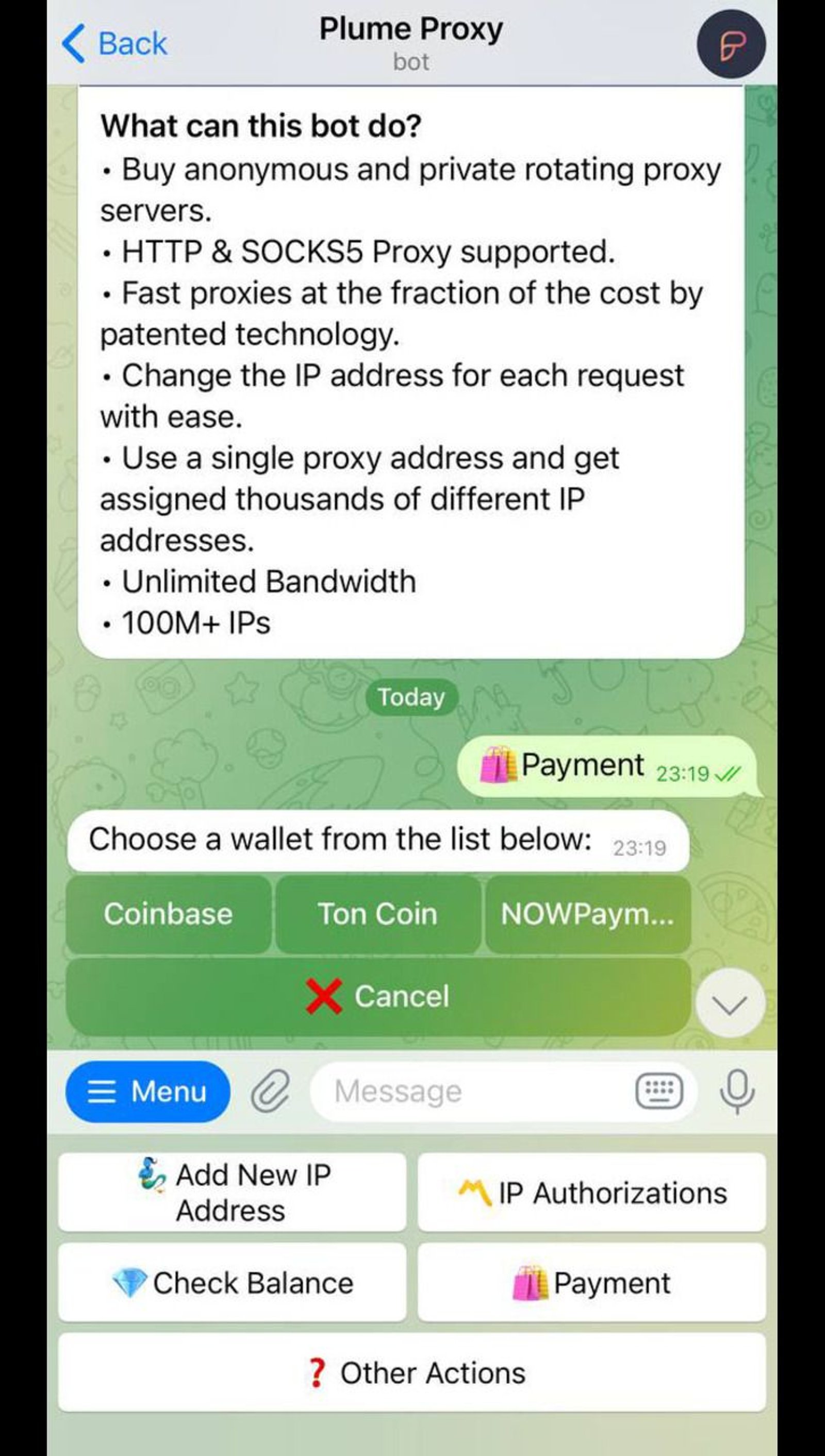 Plume Proxy в Телеграм — скриншот 2