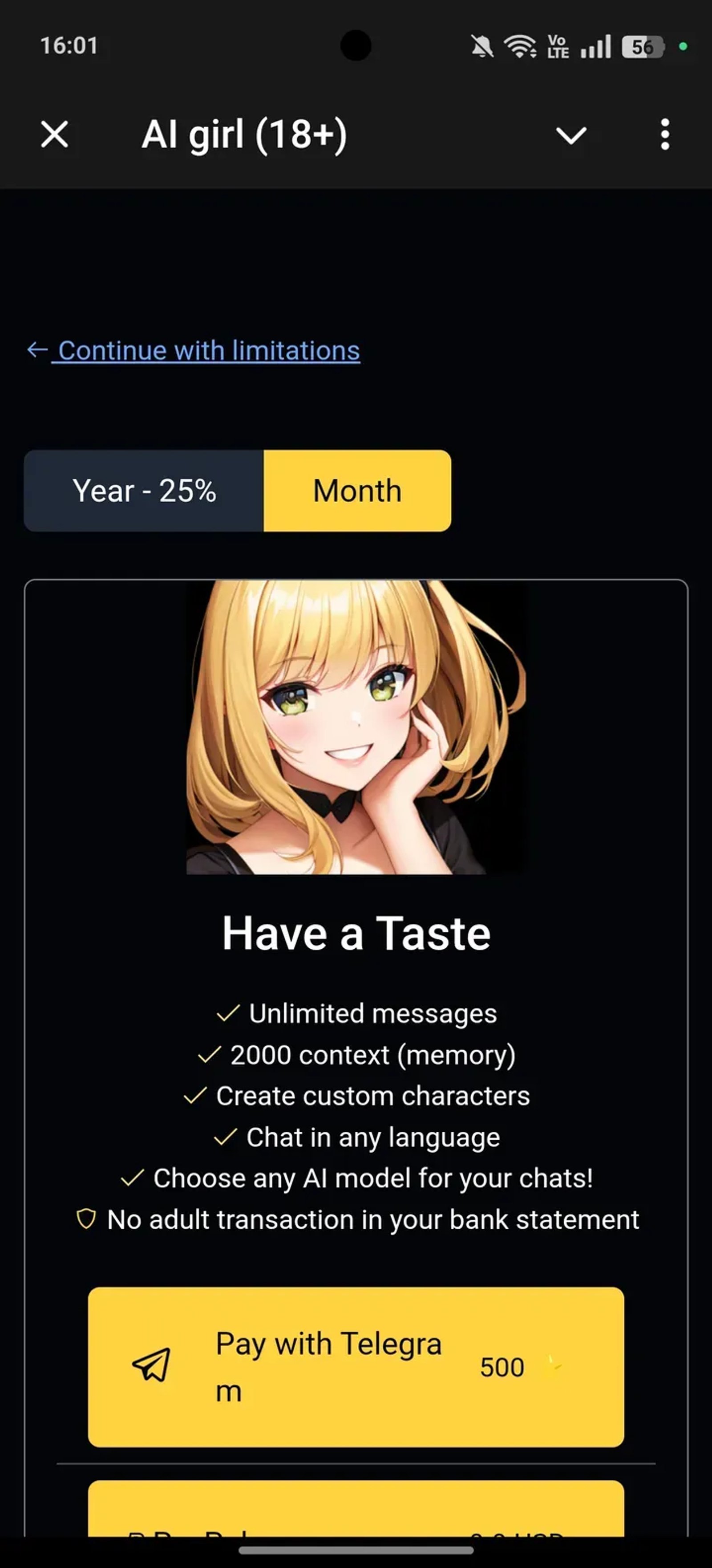 AI girl (18+) Telegram Screenshot 2