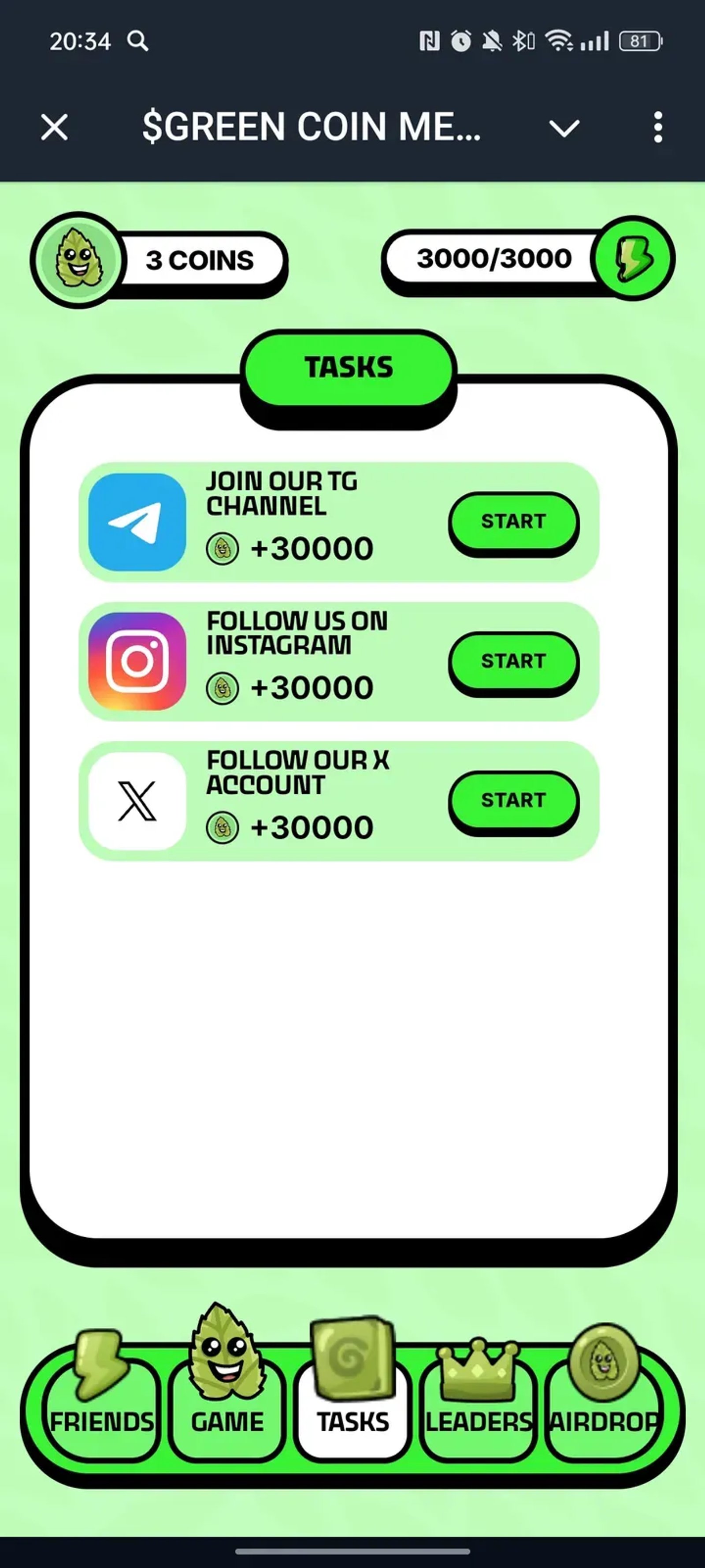 $GREEN COIN MEME | SOL в Телеграм — скриншот 2