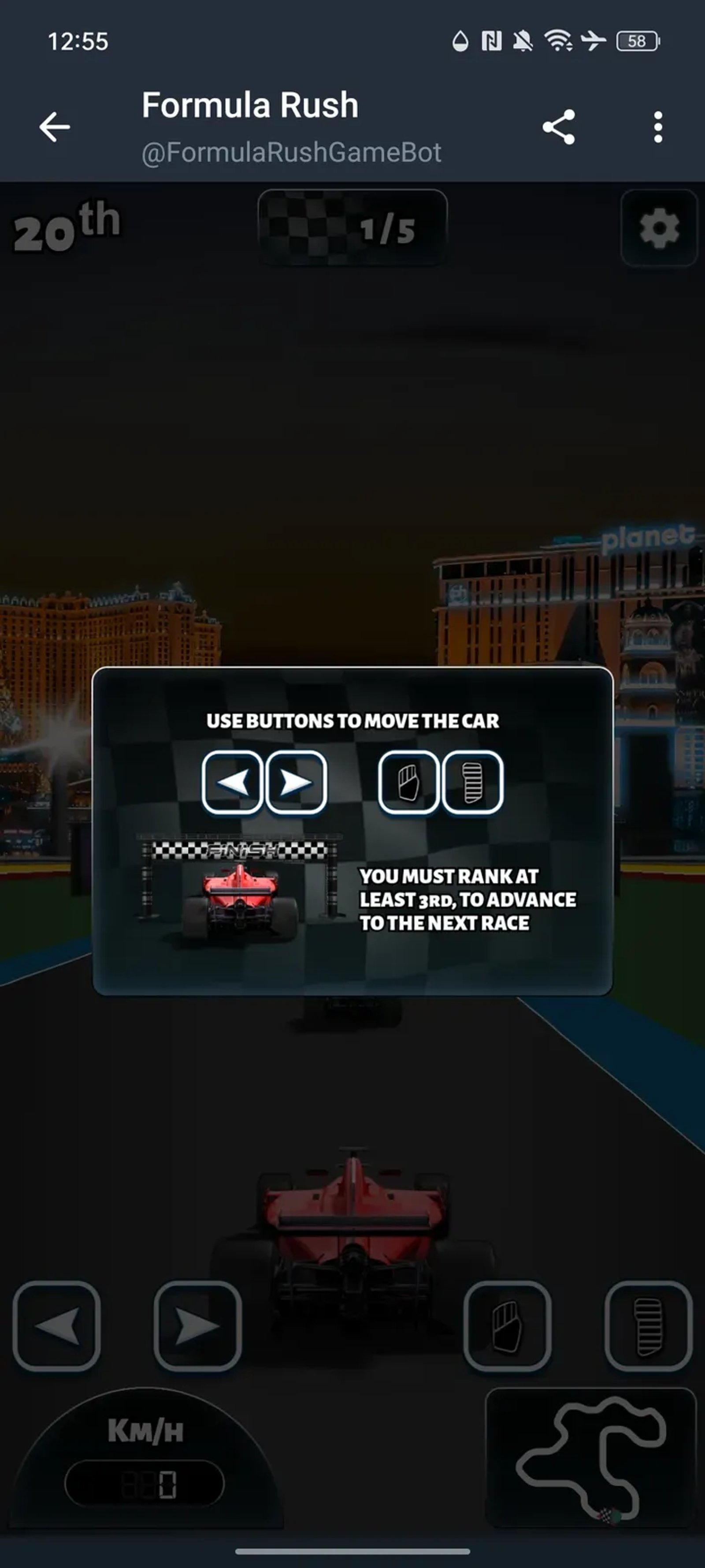 Formula Rush Game в Телеграм — скриншот 2