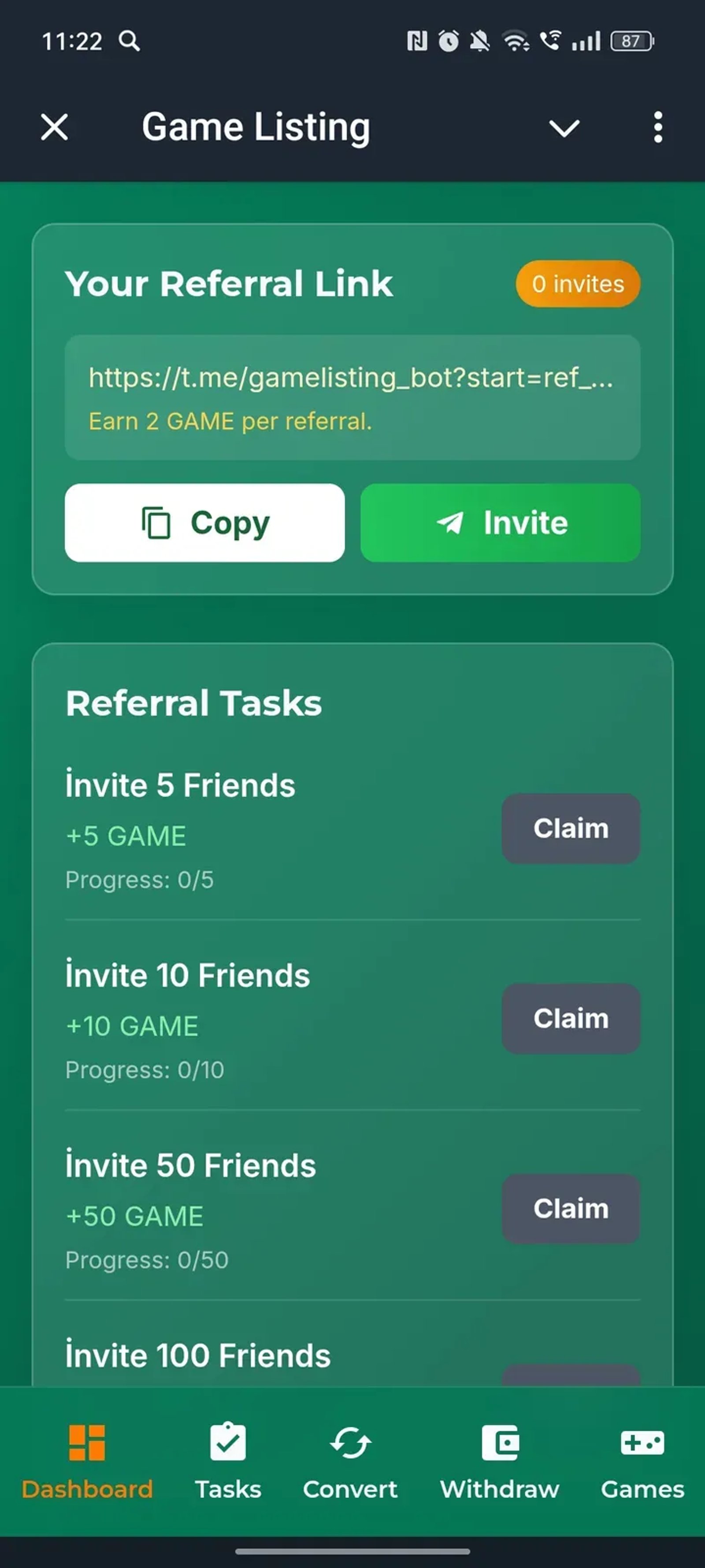 Game Listing в Телеграм — скриншот 2