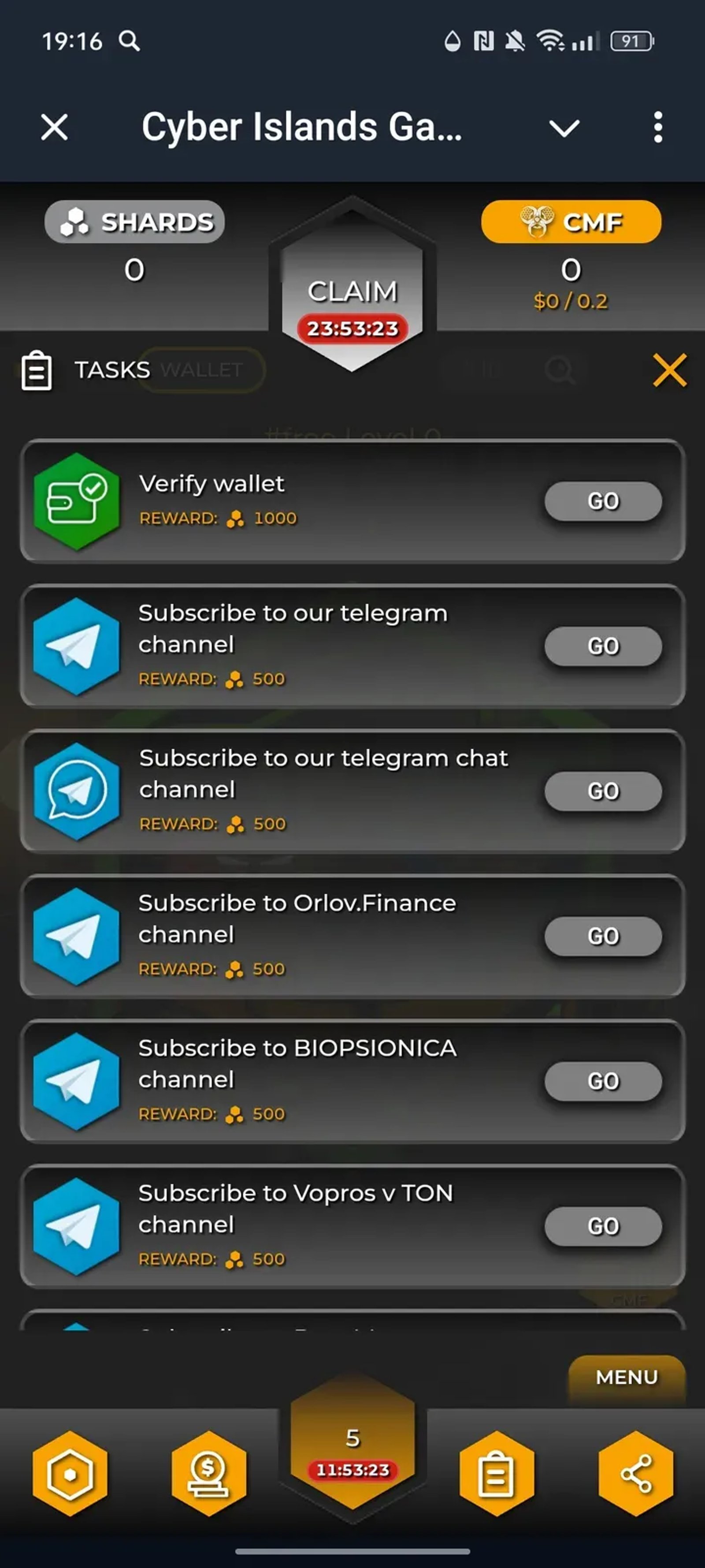 Cyber Islands Game в Телеграм — скриншот 4