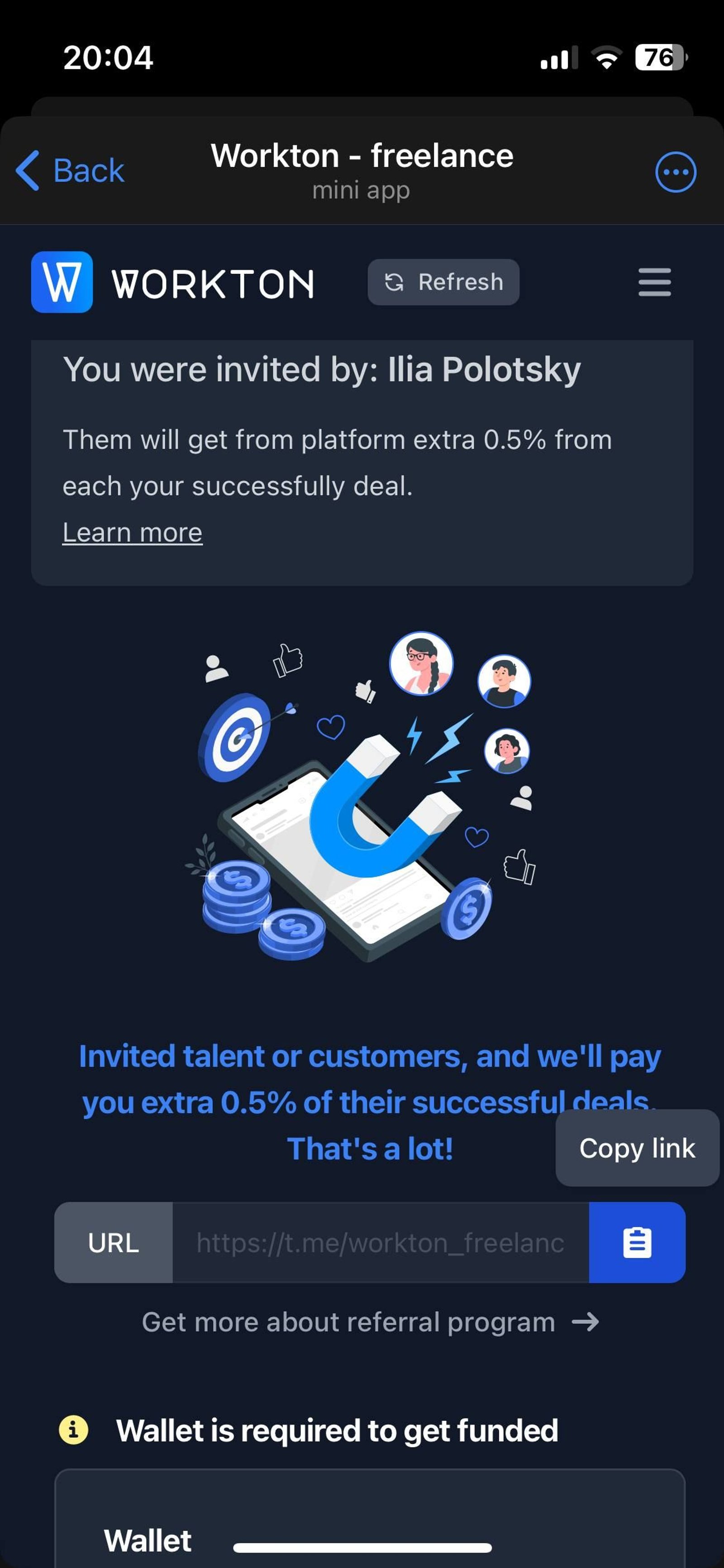 Workton - freelance Telegram Screenshot 5