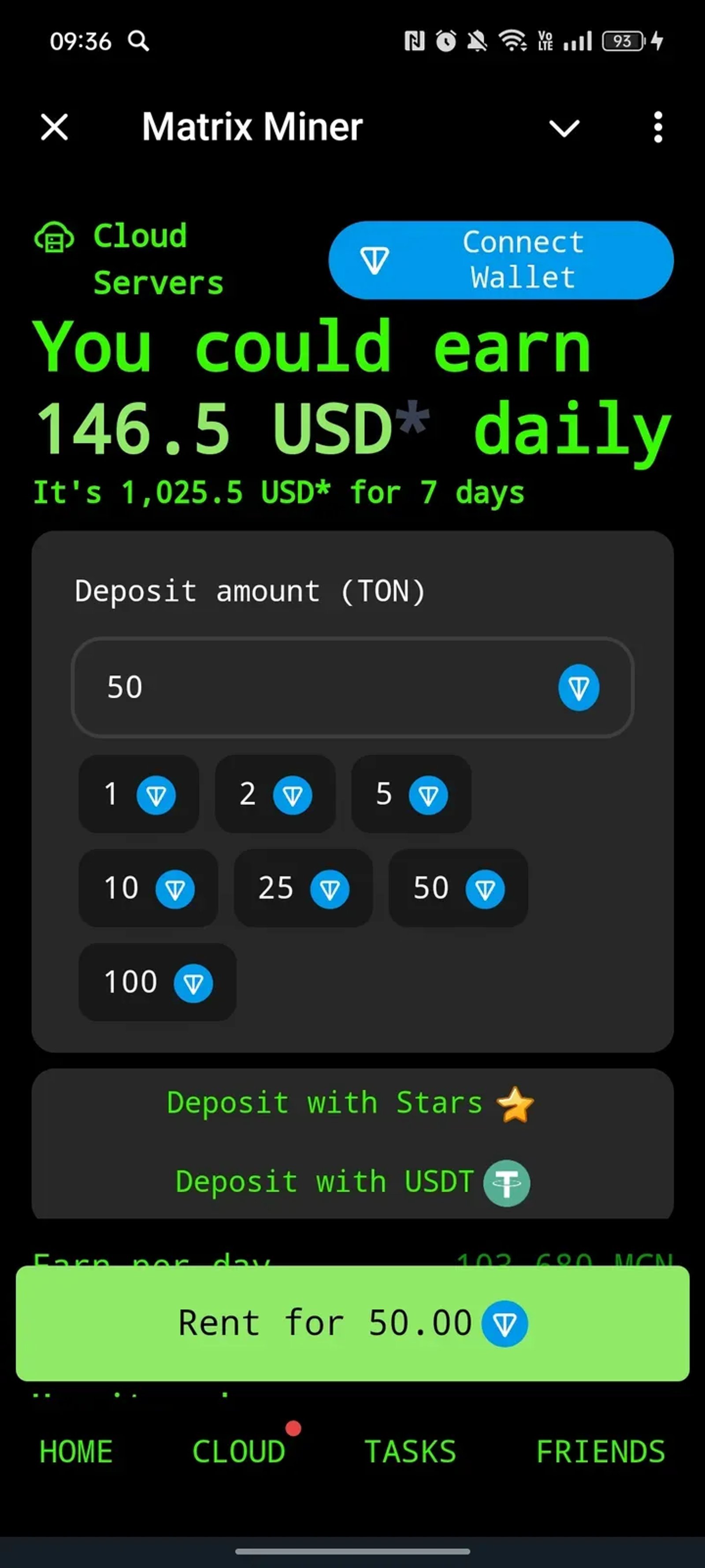 Matrix Miner в Телеграм — скриншот 2