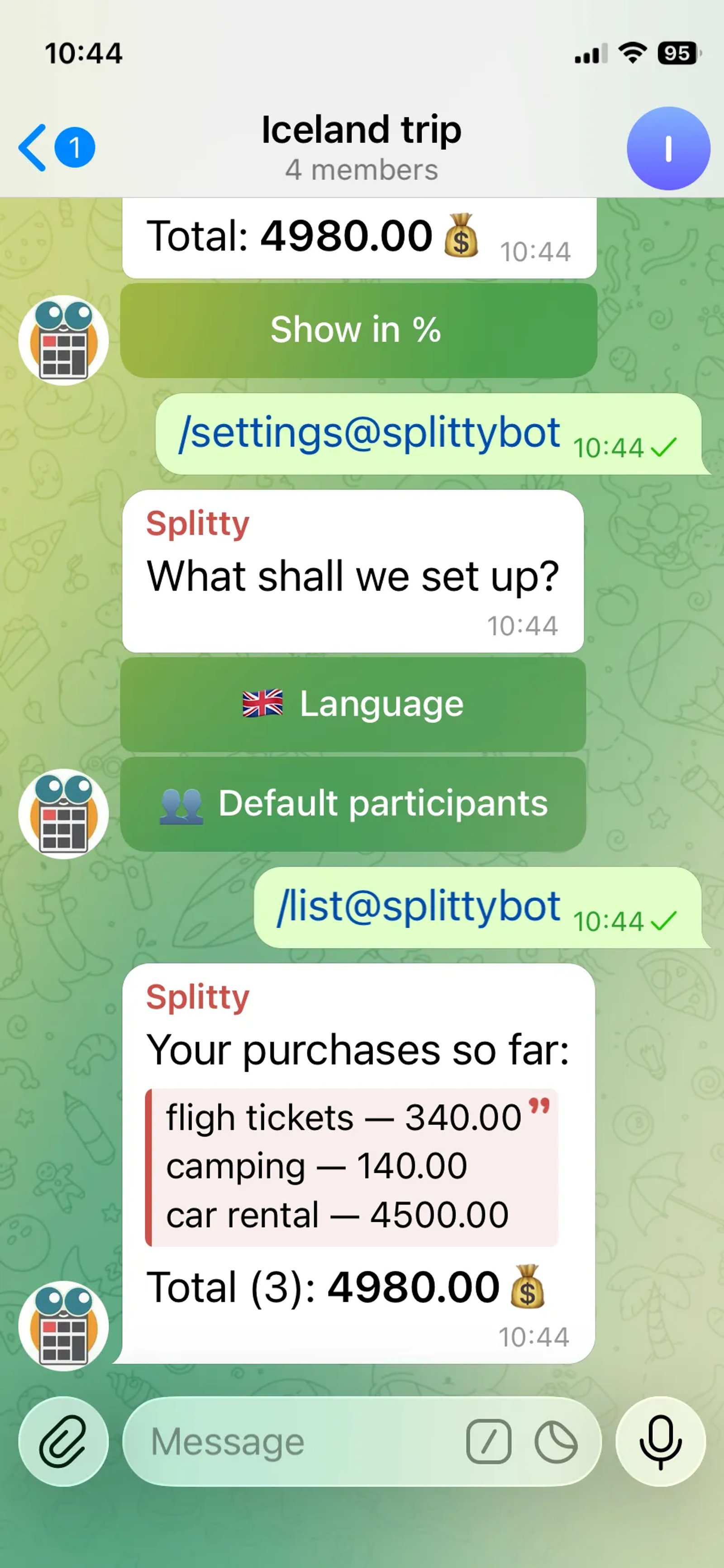 Splitty в Телеграм — скриншот 6