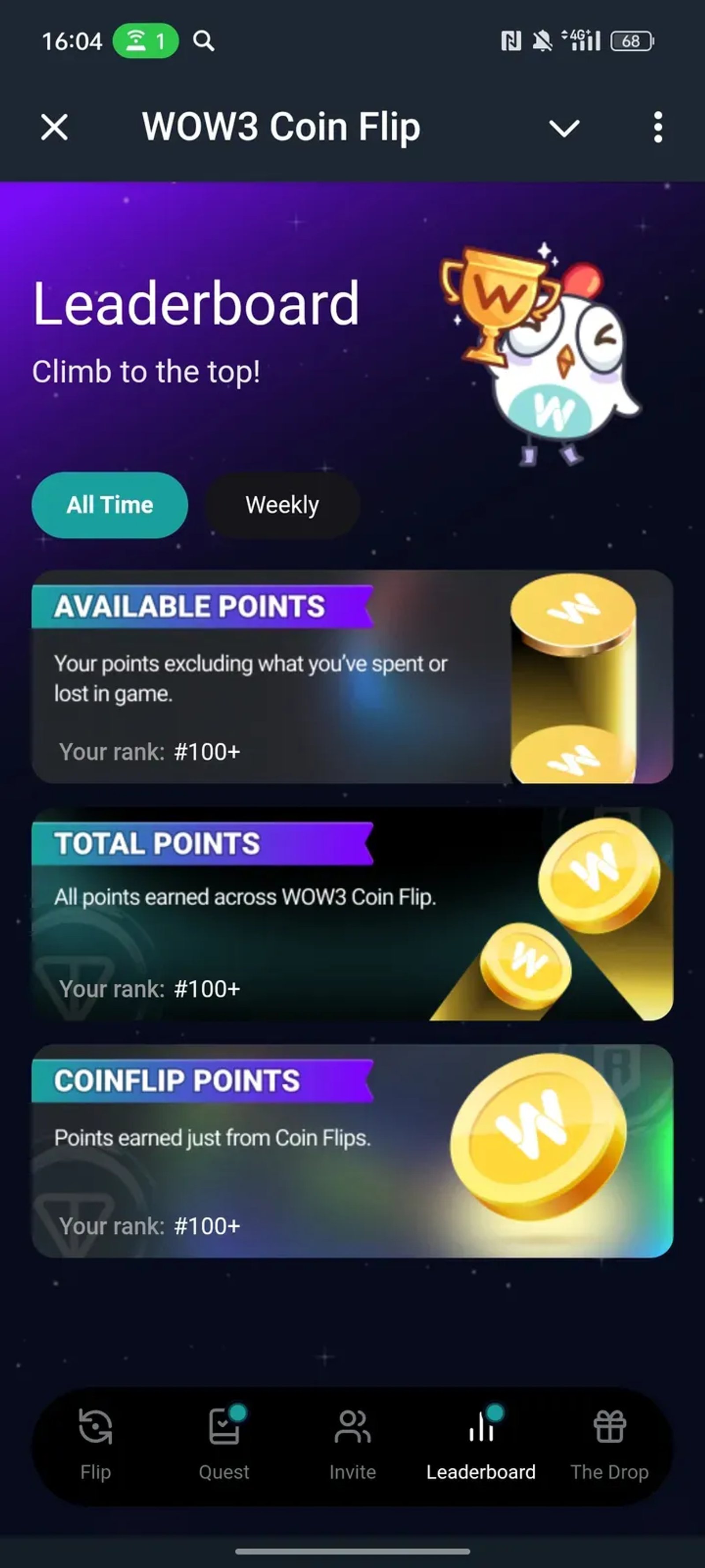 WOW3 Coin Flip в Телеграм — скриншот 4