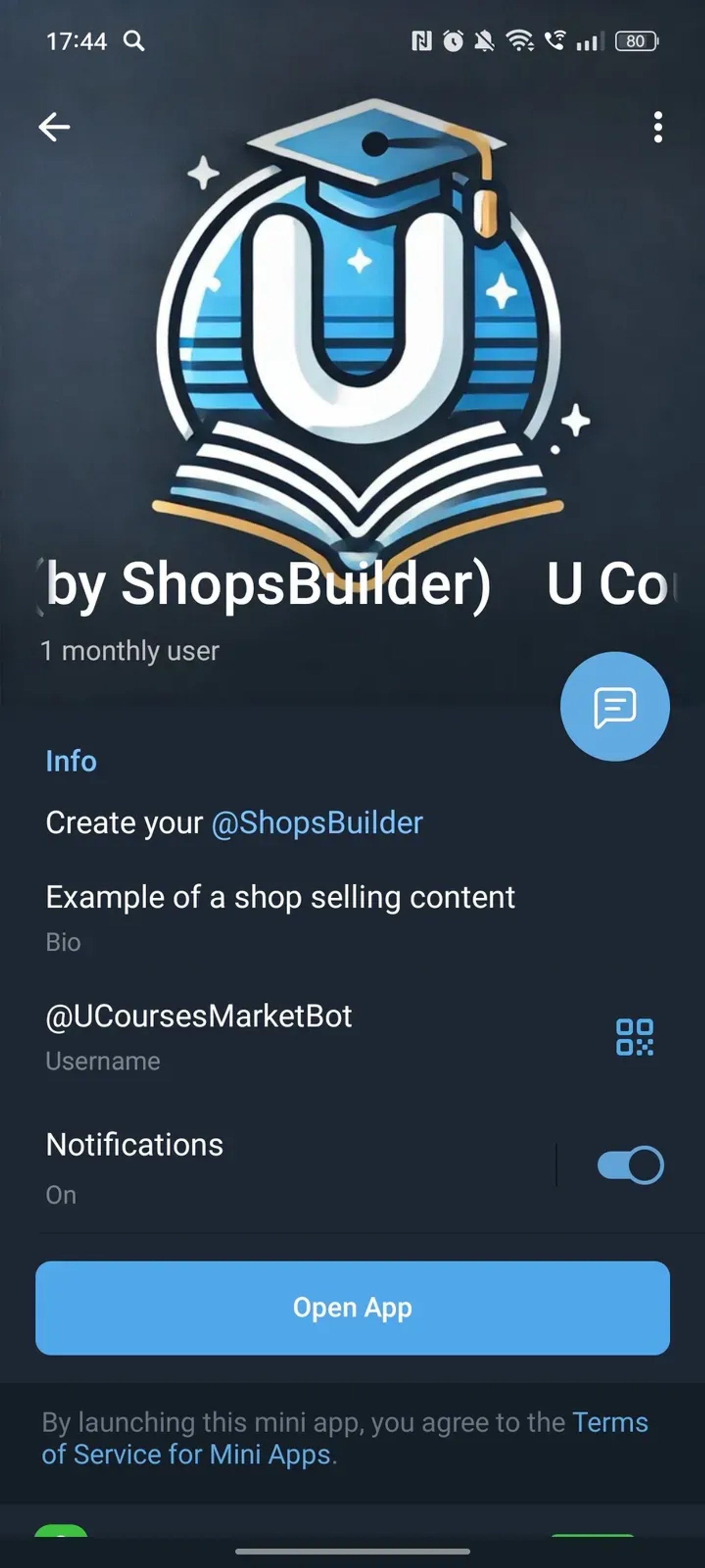 U Courses (by ShopsBuilder) в Телеграм — скриншот 4