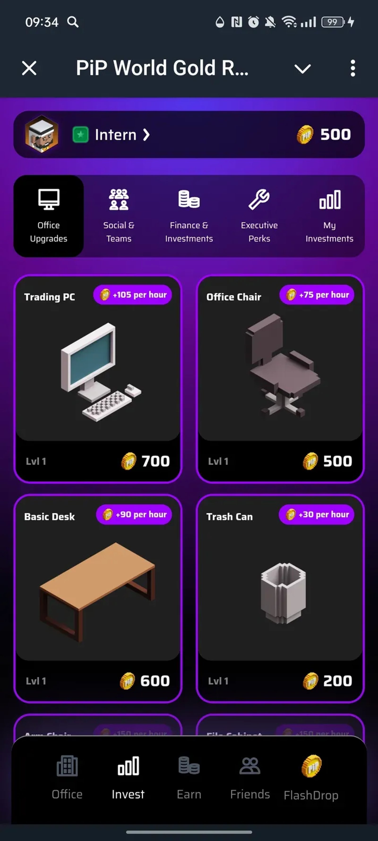PiP World Gold Rush в Телеграм — скриншот 2