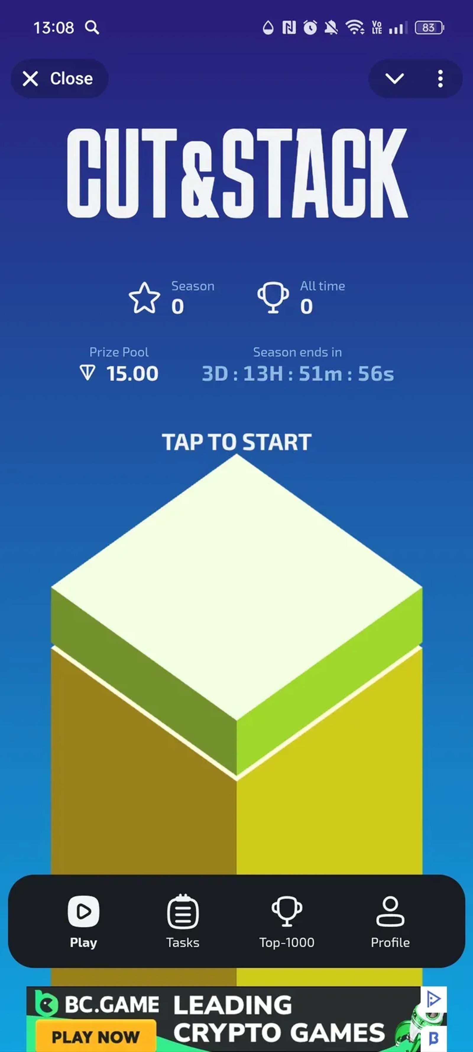 Cut Stuck Game в Телеграм — скриншот 1