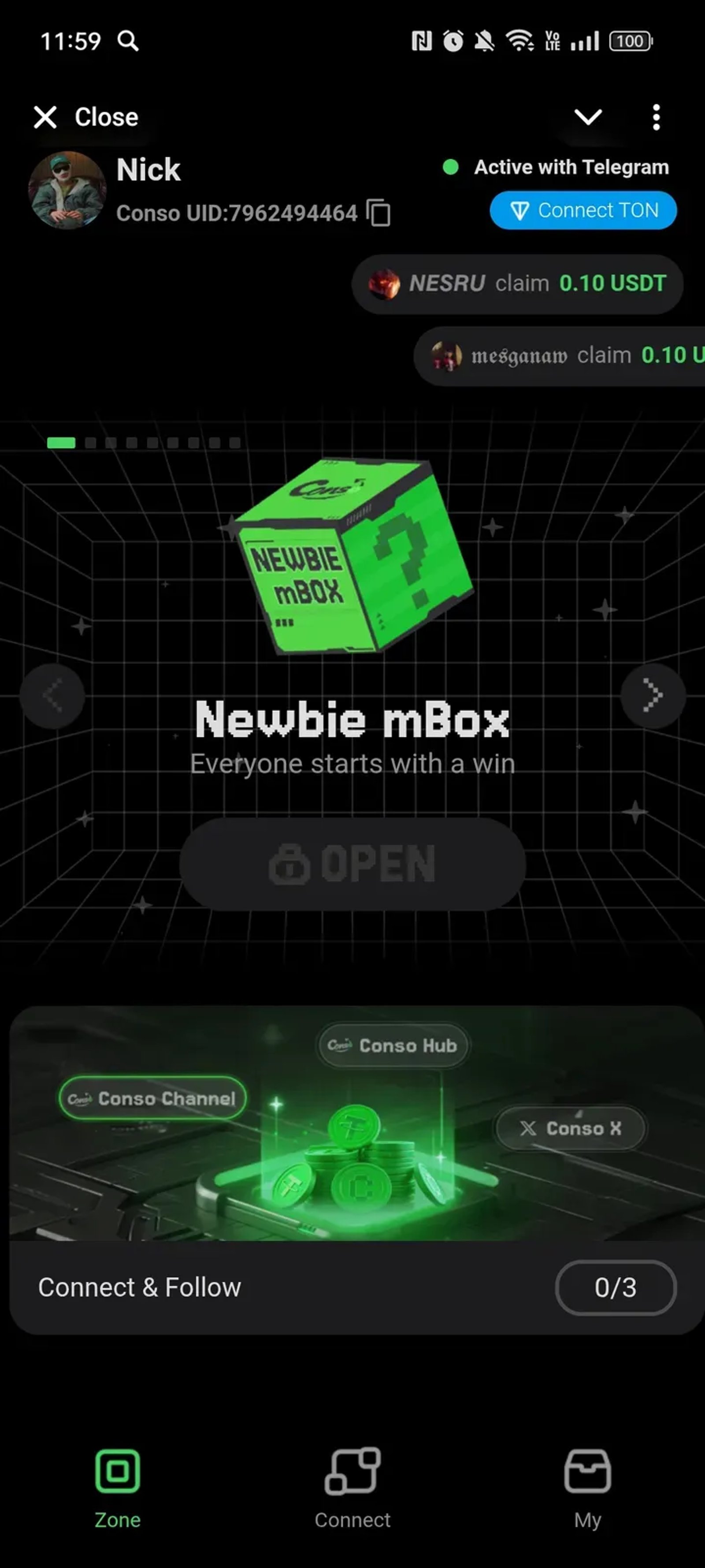Conso mBox в Телеграм — скриншот 1