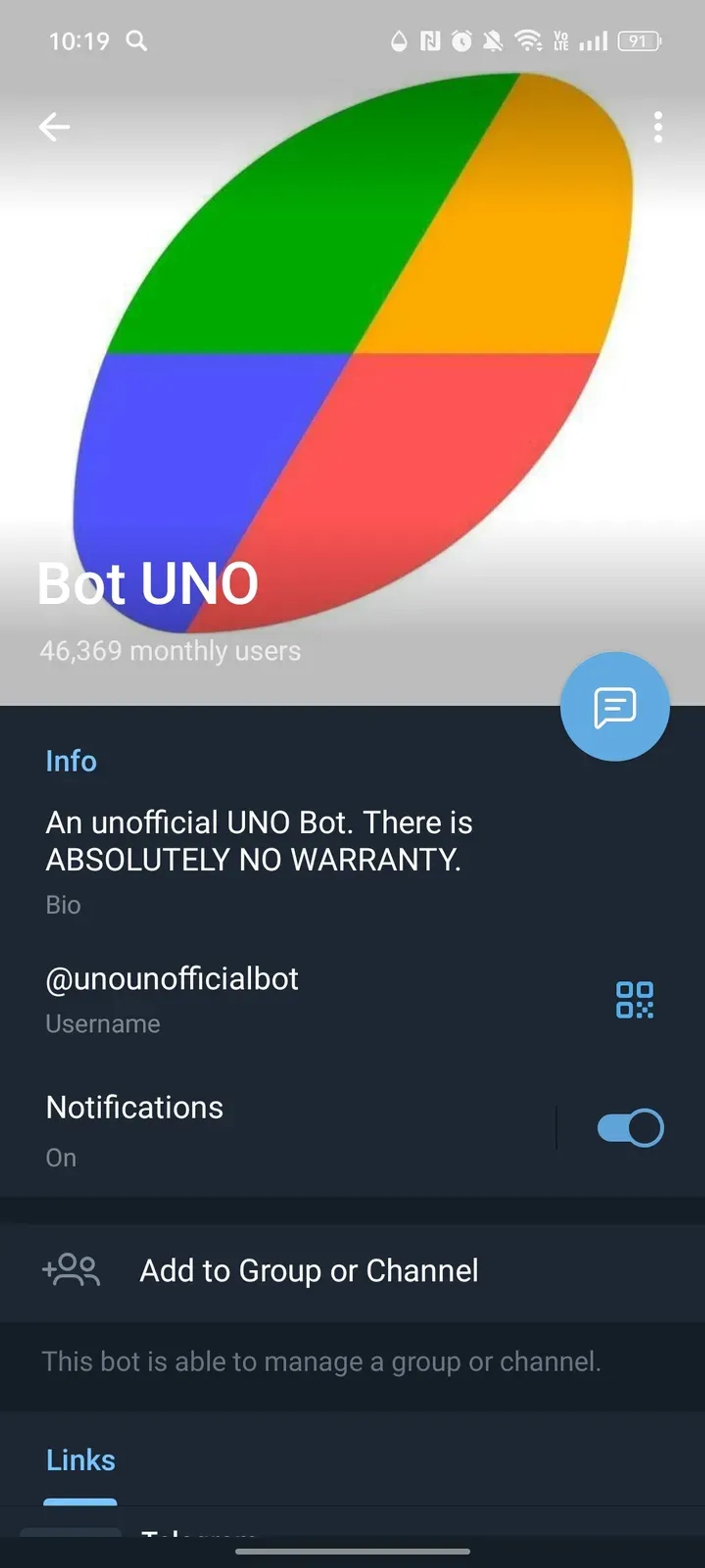 Bot UNO в Телеграм — скриншот 4