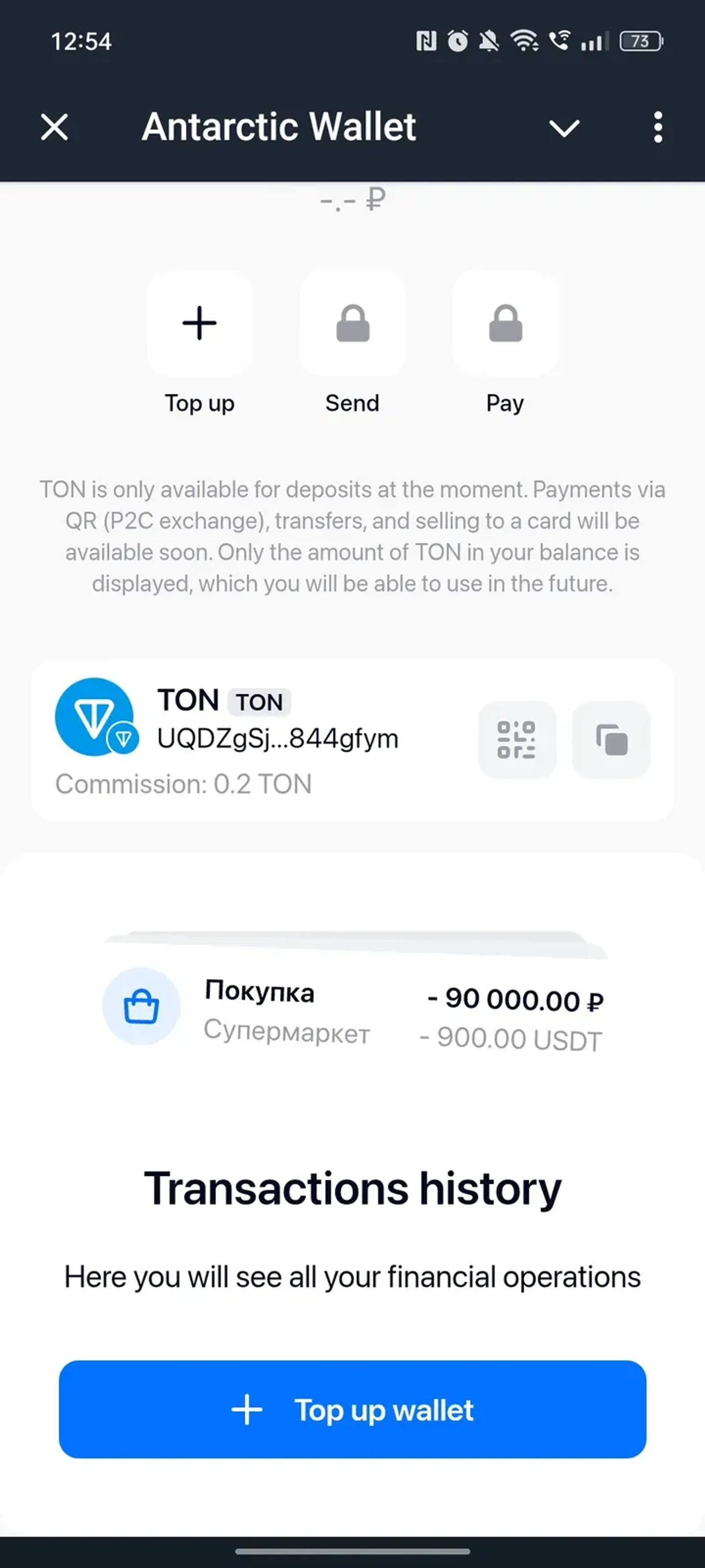 Antarctic Wallet в Телеграм — скриншот 4