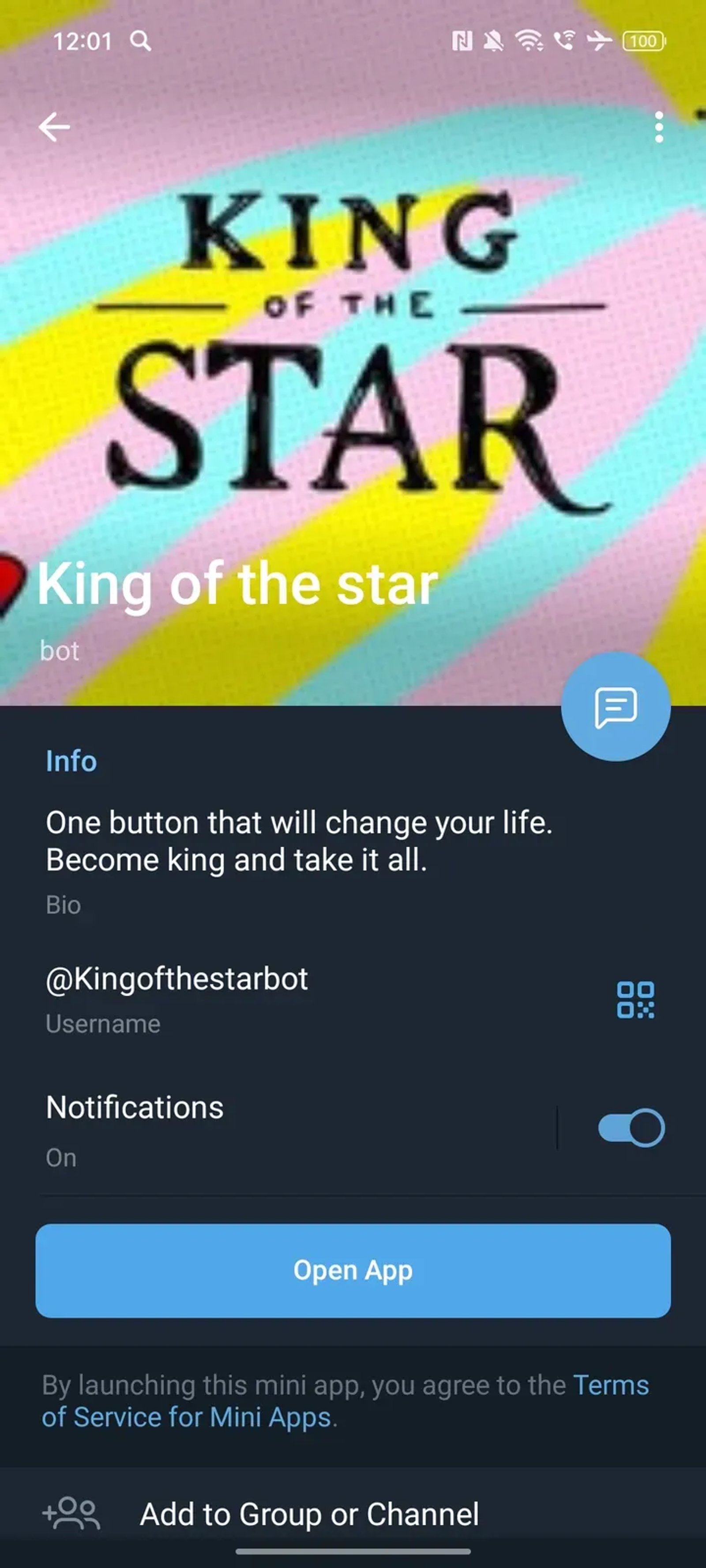 King of the star в Телеграм — скриншот 4