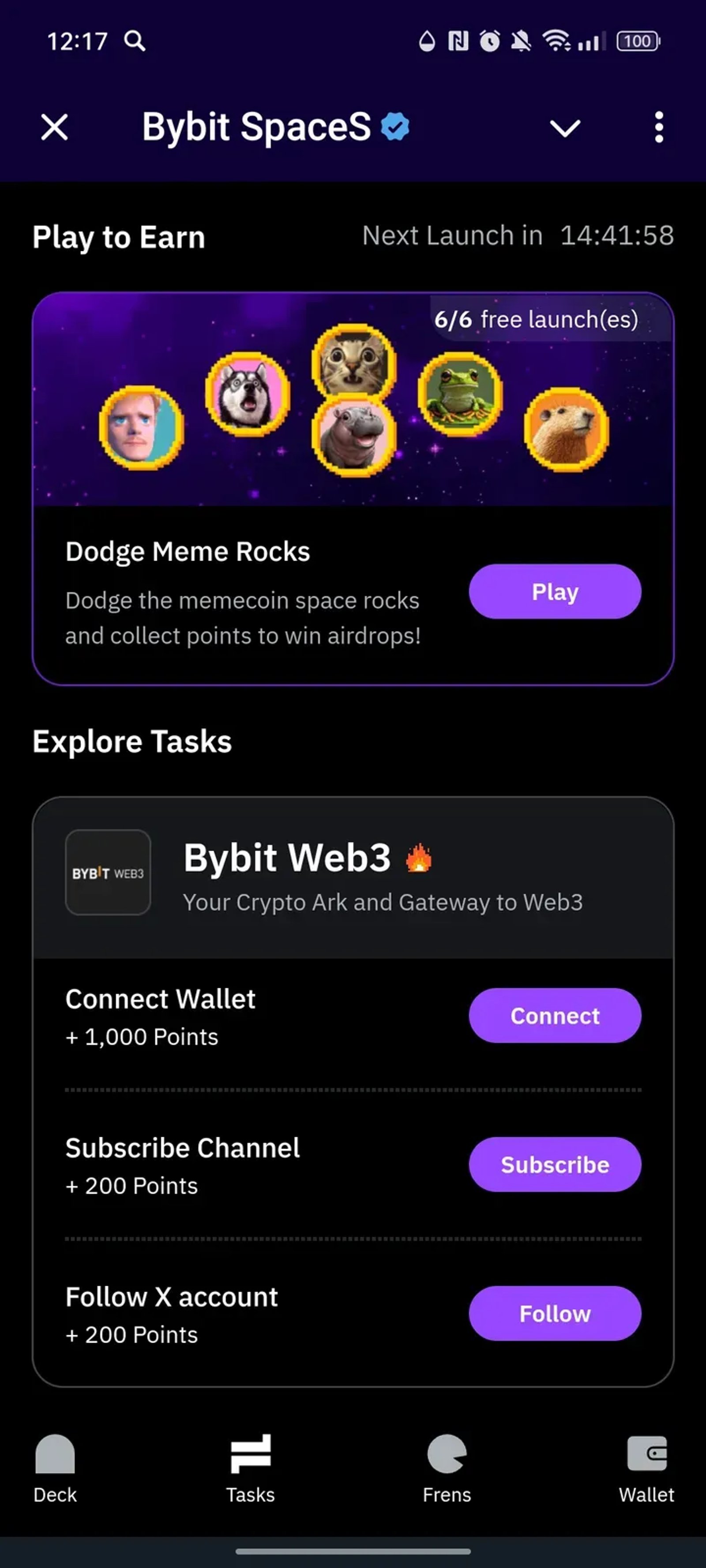 Bybit SpaceS в Телеграм — скриншот 2