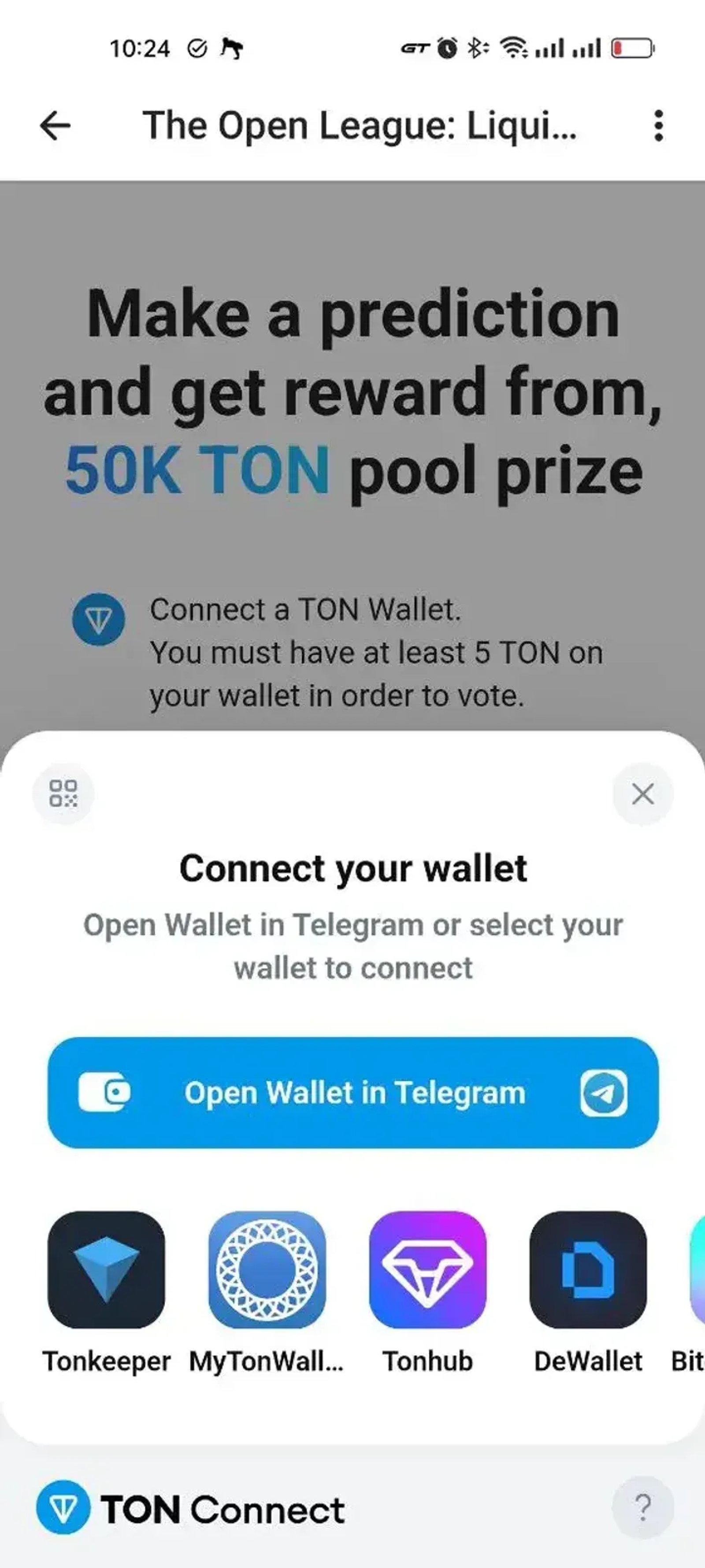 The Open League: Liquidity Pools в Телеграм — скриншот 3