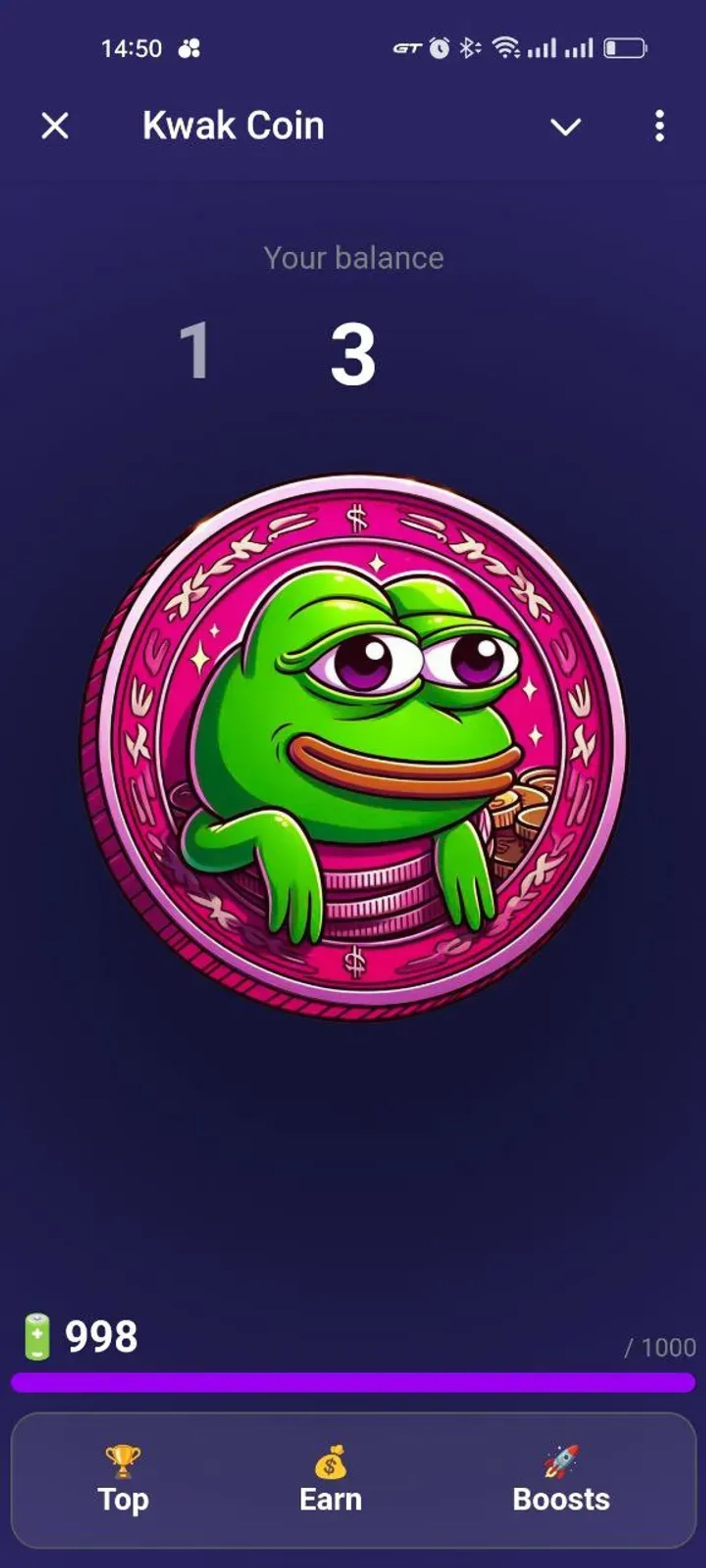 Kwak Coin в Телеграм — скриншот 2