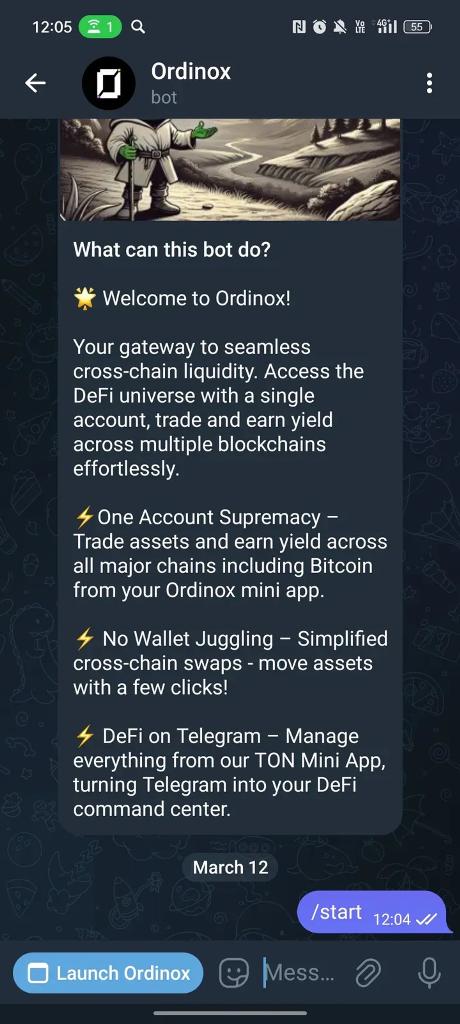 Ordinox в Телеграм — скриншот 1