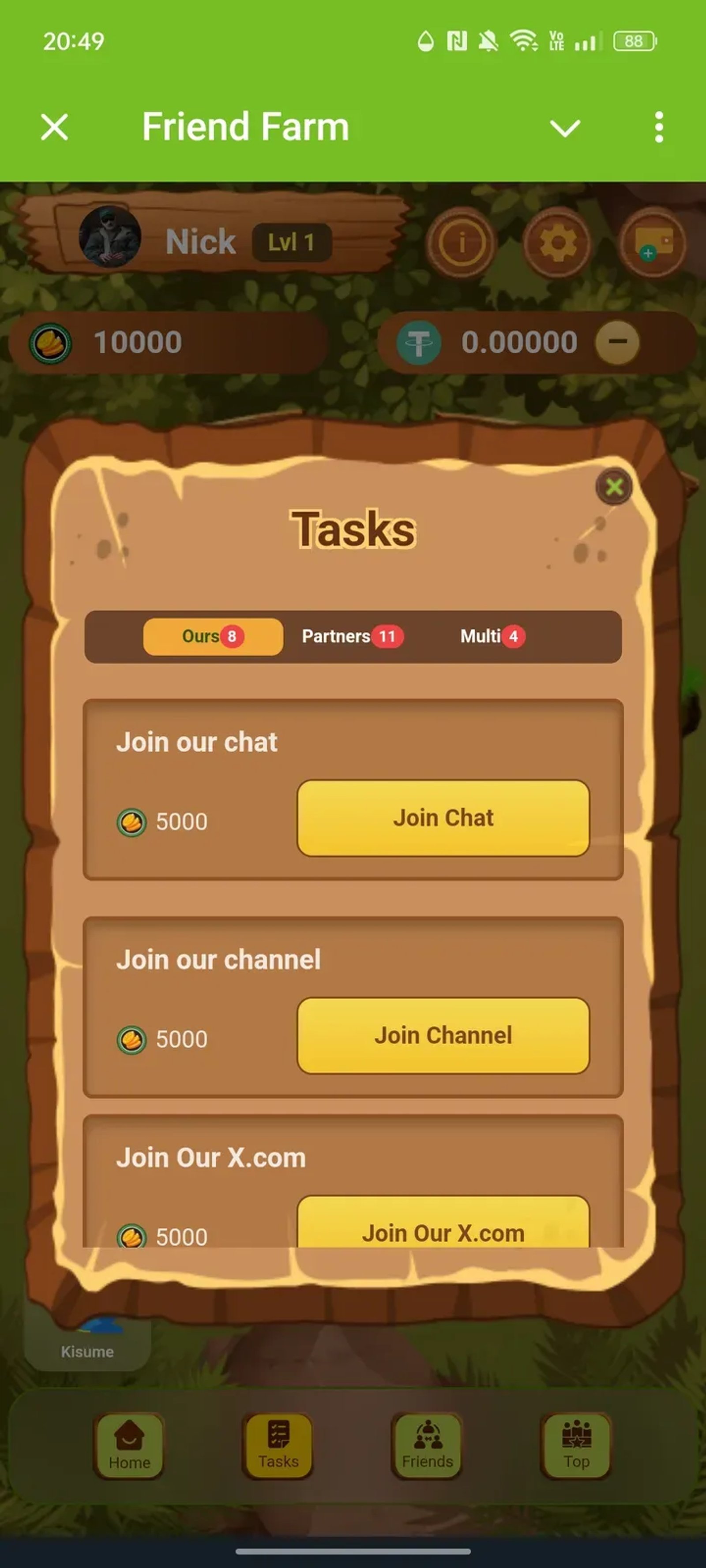 Friend Farm в Телеграм — скриншот 2