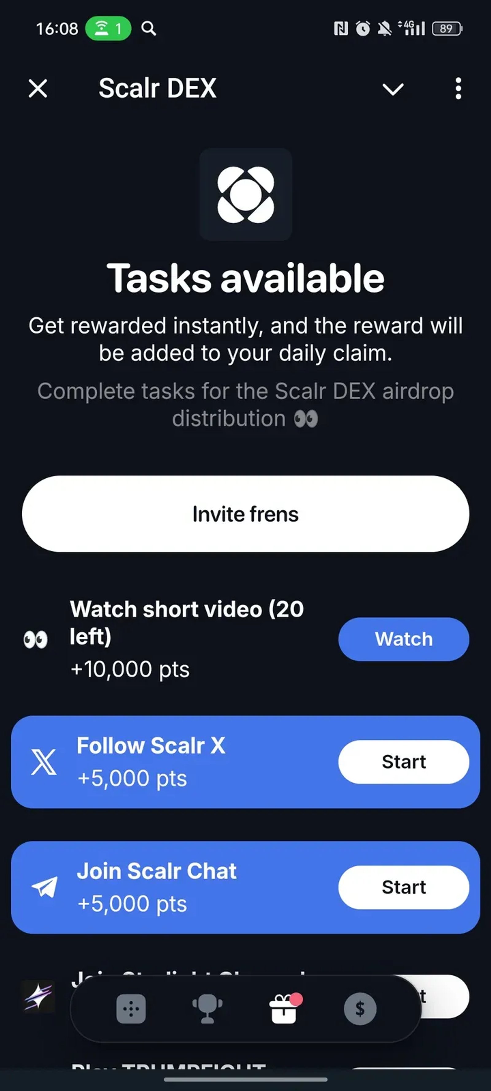 Scalr DEX в Телеграм — скриншот 3