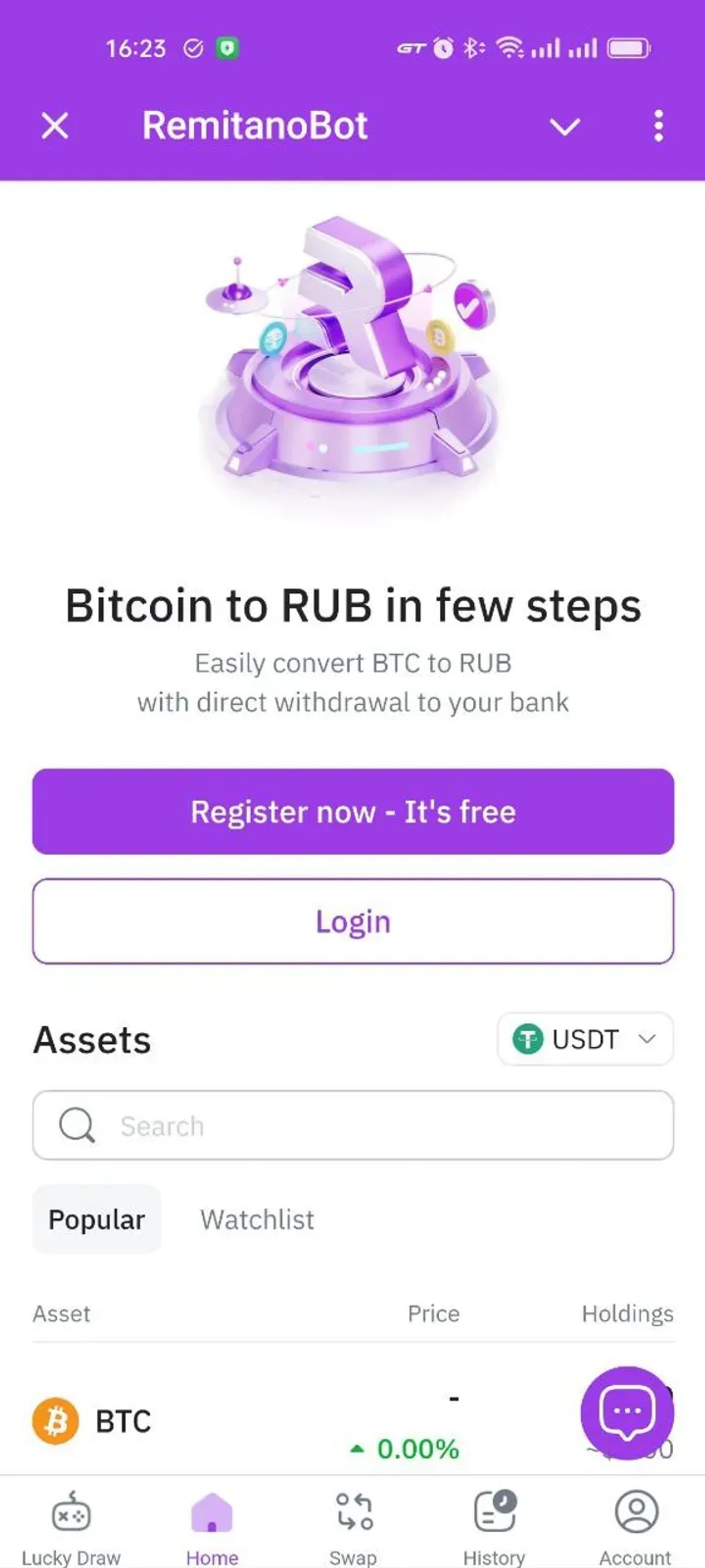 RemitanoBot Telegram Screenshot 2