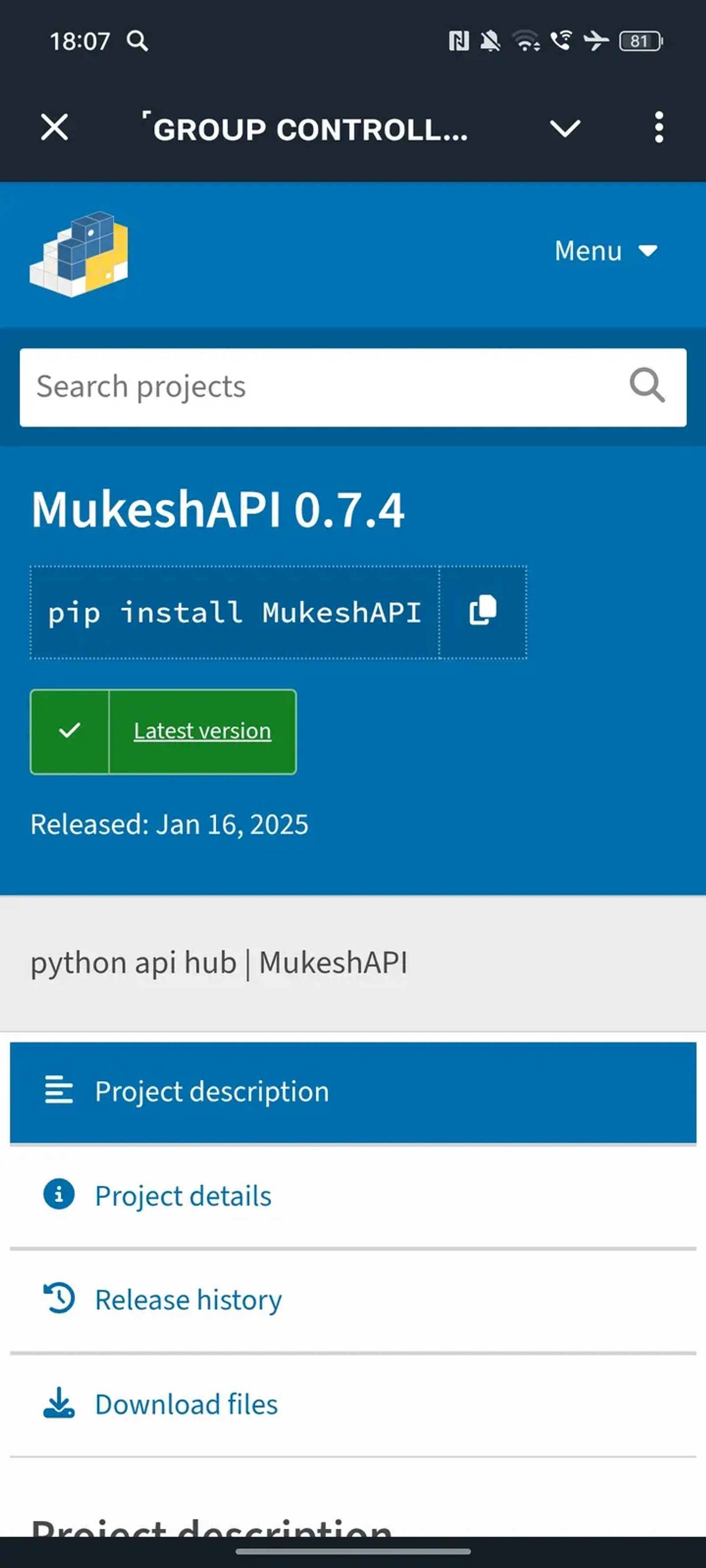 ˹ɢʀᴏᴜᴘ ᴄᴏɴᴛʀᴏʟʟᴇʀ˼ в Телеграм — скриншот 1