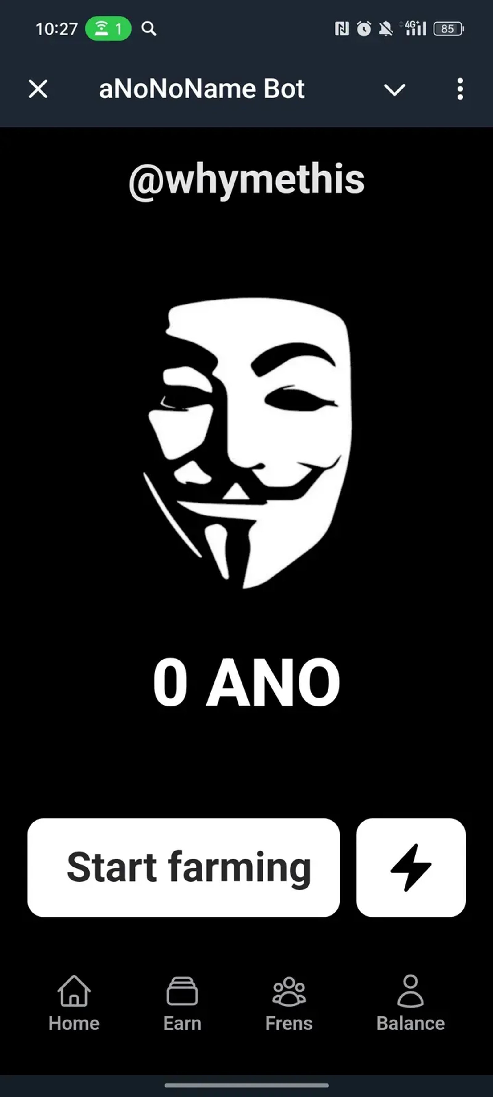 aNoNoName Bot в Телеграм — скриншот 1