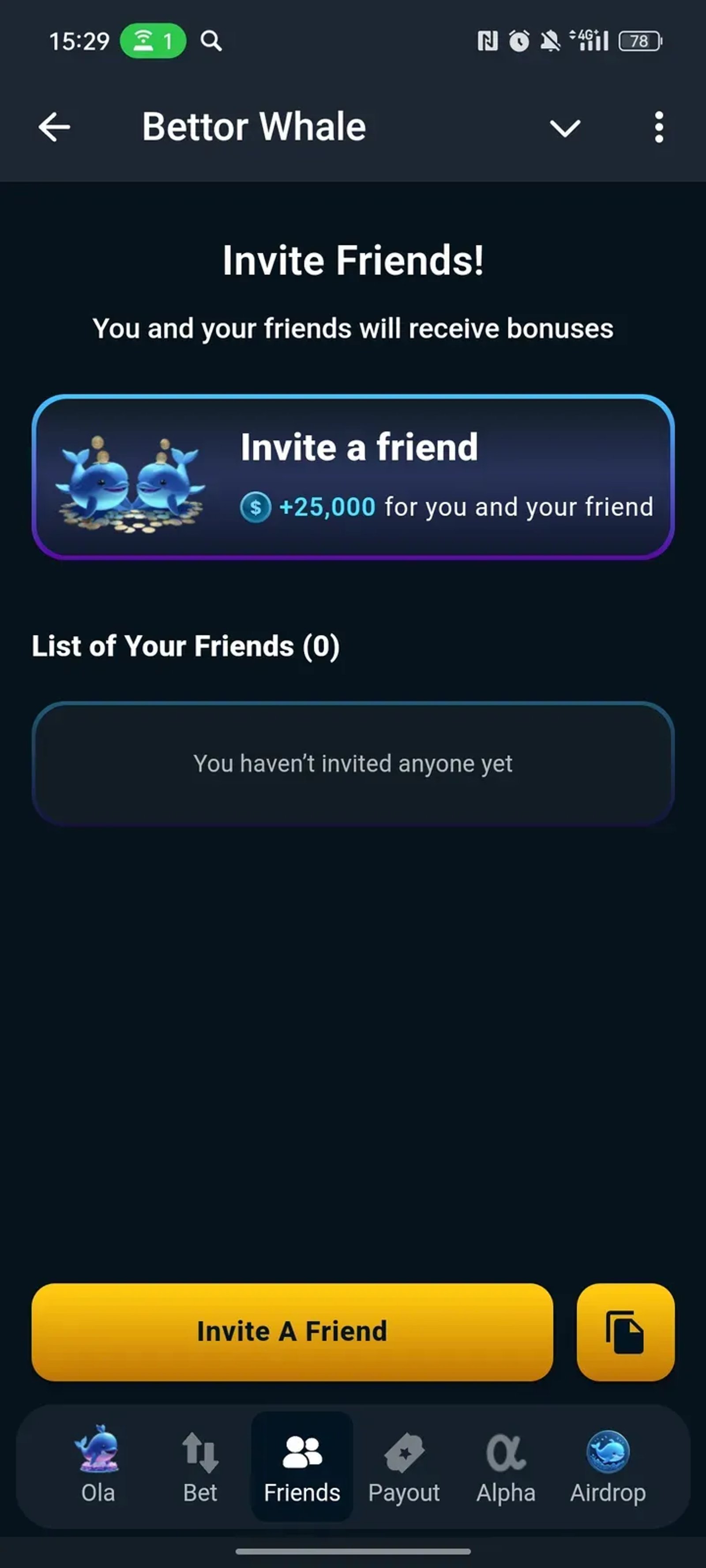 Bettor Whale в Телеграм — скриншот 3