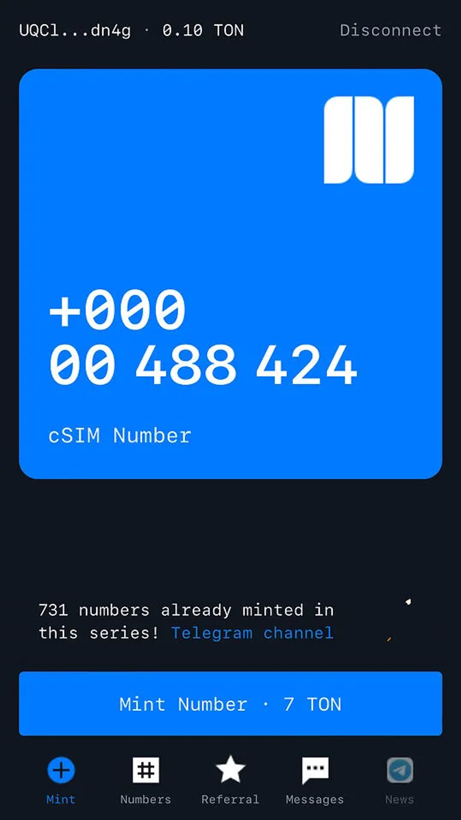 Getchainsim Telegram Screenshot 1