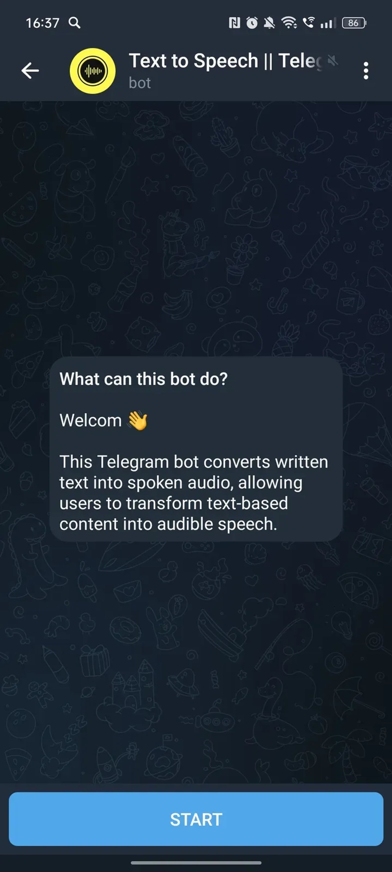 Text to Speech || Telegram bot в Телеграм — скриншот 1