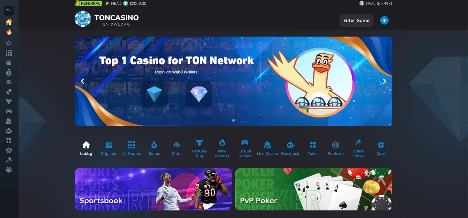 TonCasino в Телеграм — скриншот 1