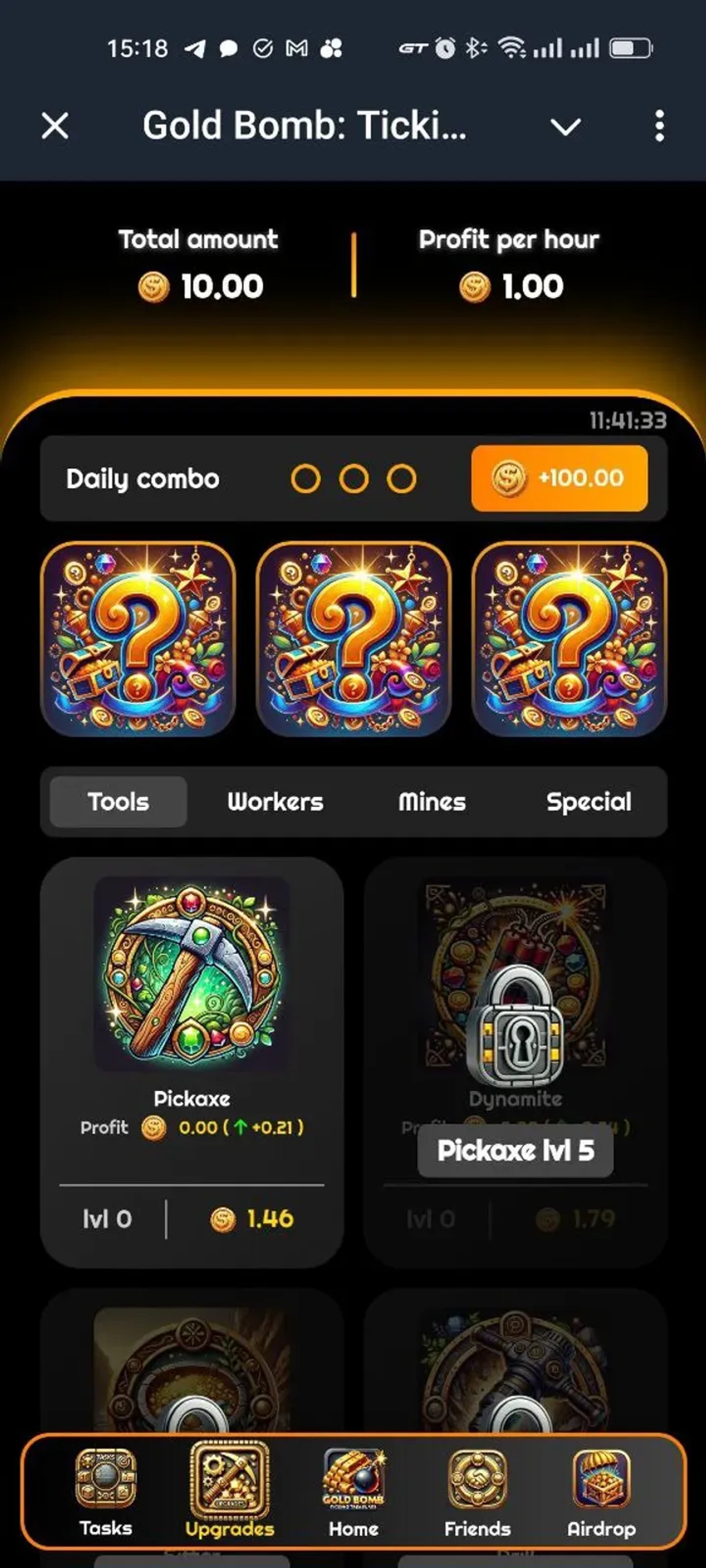 Gold Bomb: Ticking Treasures в Телеграм — скриншот 3