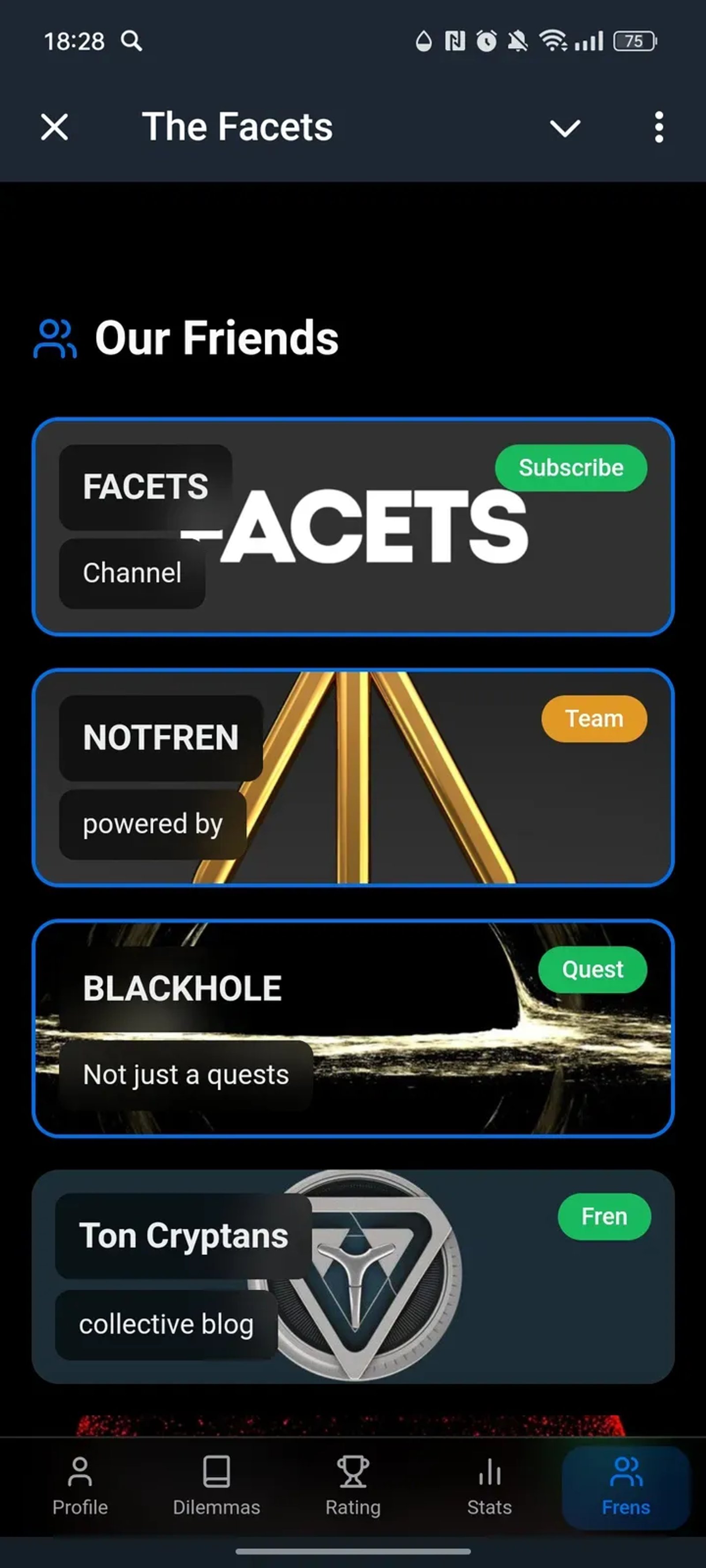 The Facets в Телеграм — скриншот 4