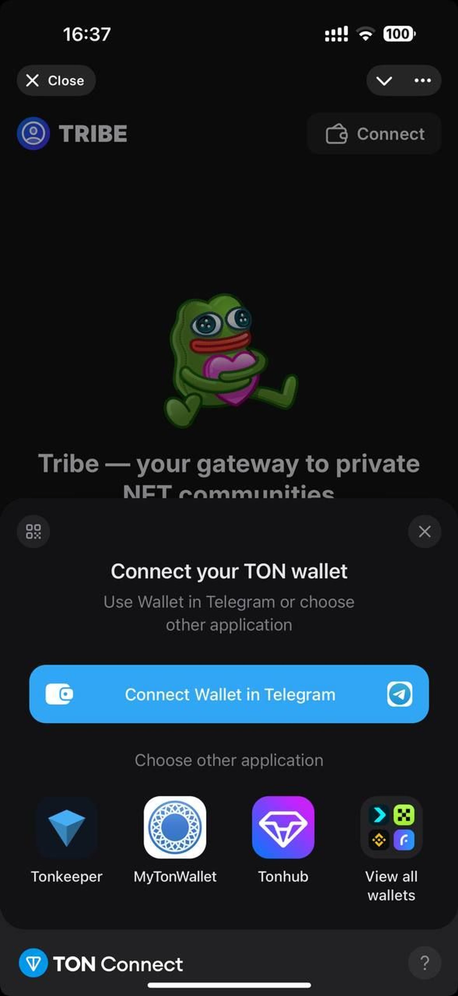 Tribe в Telegram — скриншот 3