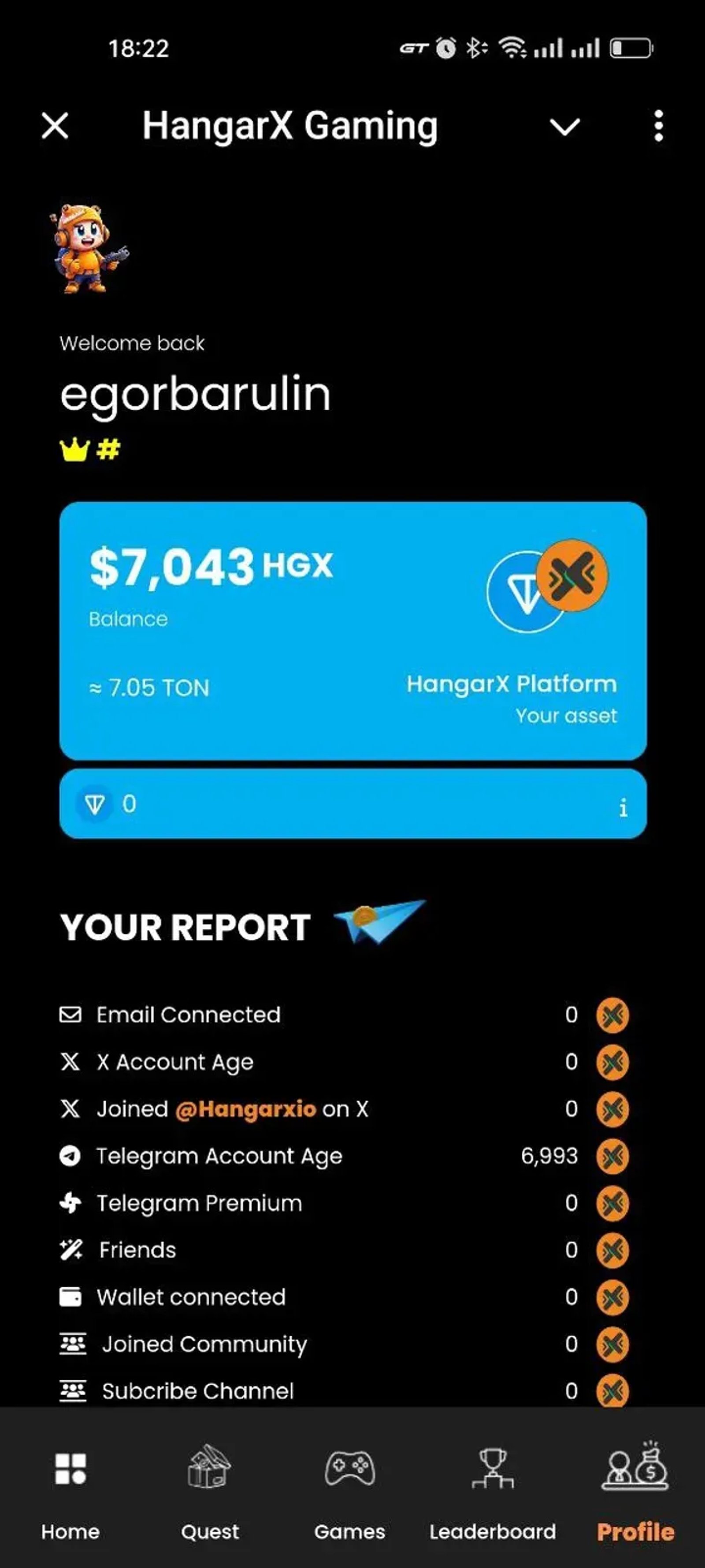 HangarX Gaming в Телеграм — скриншот 1