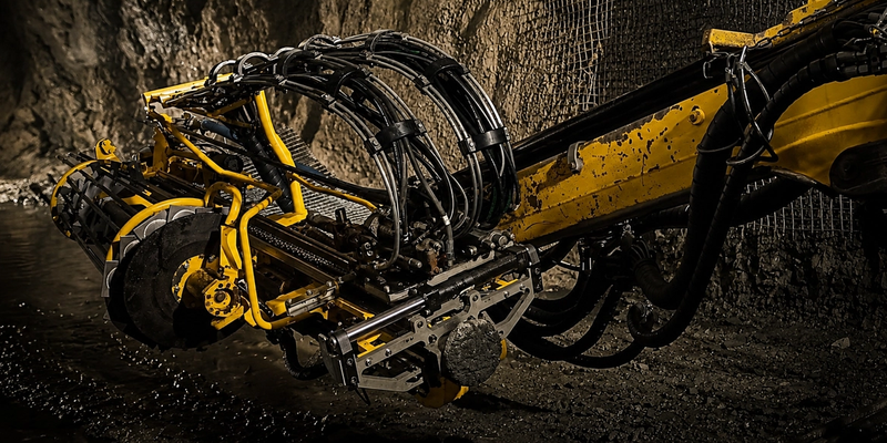 Minemo technician servicing industrial hydraulic lines