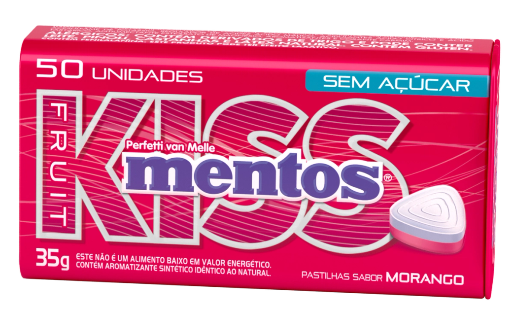 Mentos Kiss Morango Lata Mentos Brazil 9259