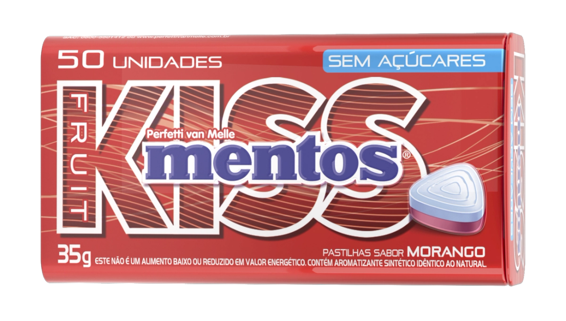 Mentos Kiss Morango Lata Mentos Brazil 0363
