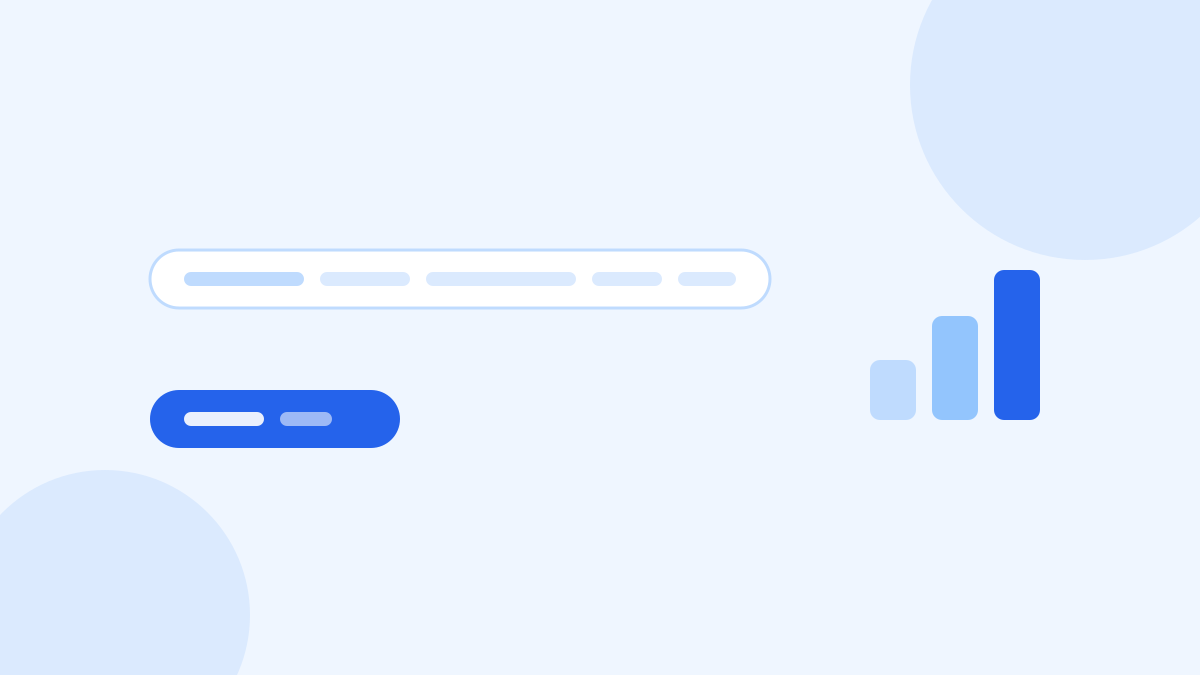 A long address bar above a much shorter blue one, with three rising bars to the right.