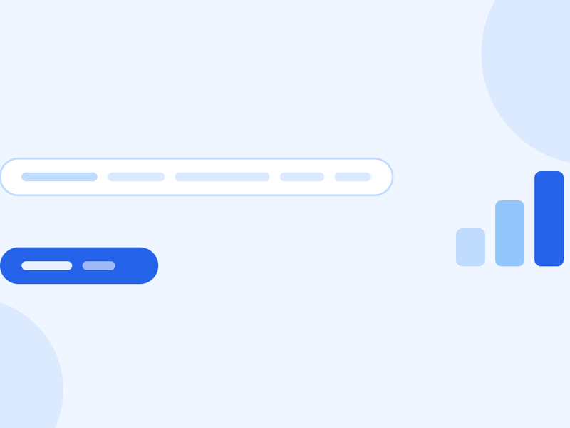 A long address bar above a much shorter blue one, with three rising bars to the right.