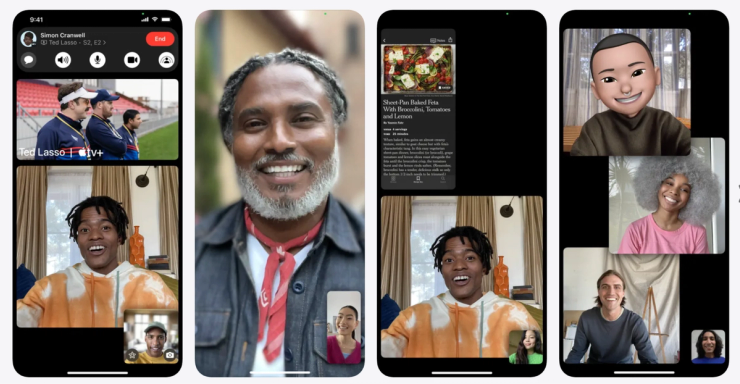 FaceTime call interface with two participants signing, and optional live captions visible at the bottom of the screen