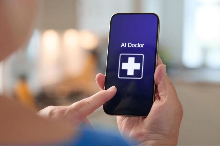 An app on a smartphone that says “AI Doctor.”