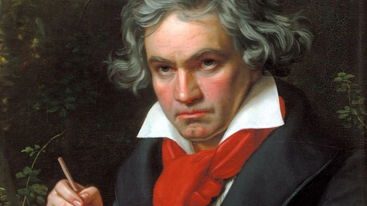 Portrait of Ludwig van Beethoven, legendary composer who experienced hearing loss and became one of the most famous deaf musicians in history