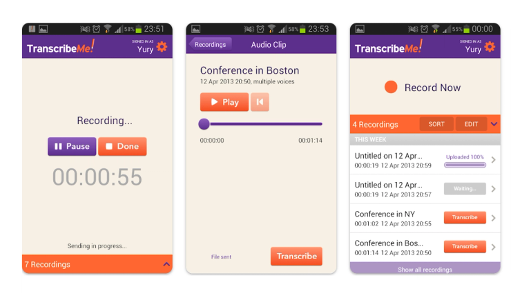 Speech-to-text Android app recording audio clips and transcribing meetings in 2026