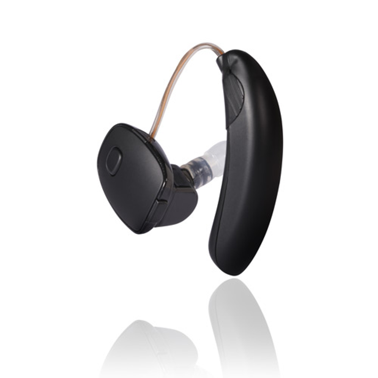 Sound World Solutions CS50+ Bluetooth hearing aid with behind-the-ear design for wireless phone calls and audio streaming