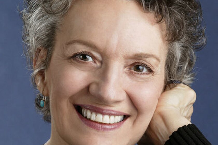 Phyllis Frelich smiling in a portrait, Tony Award winning deaf actress known for her work in theater and television