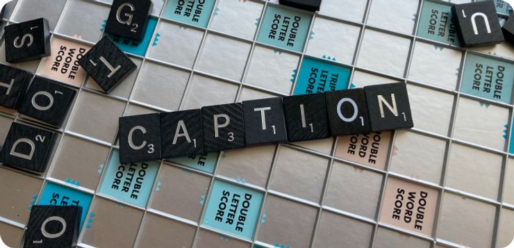 Spelling game with a word "Caption".